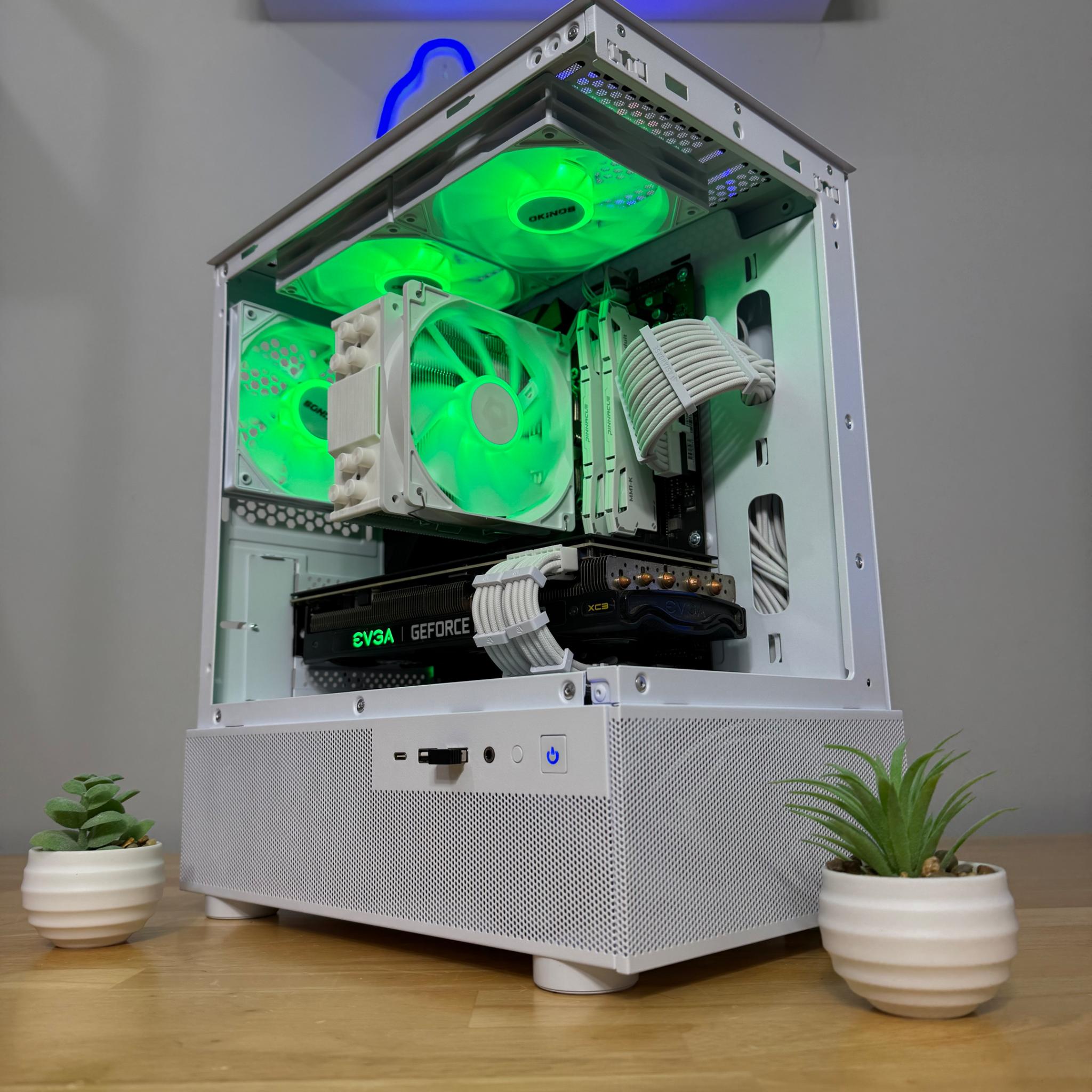Custom White 1440p Gaming PC-Ryzen 5 5500-RTX 3070-1TB SSD-16GB Ram