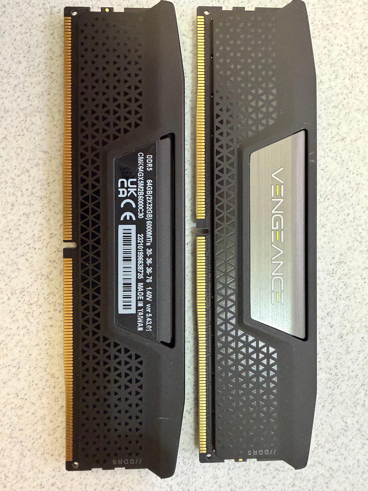 Corsair VENGEANCE 64GB (2x32GB) DDR5 6000MT/s CL30 Desktop Memory Kit - Used