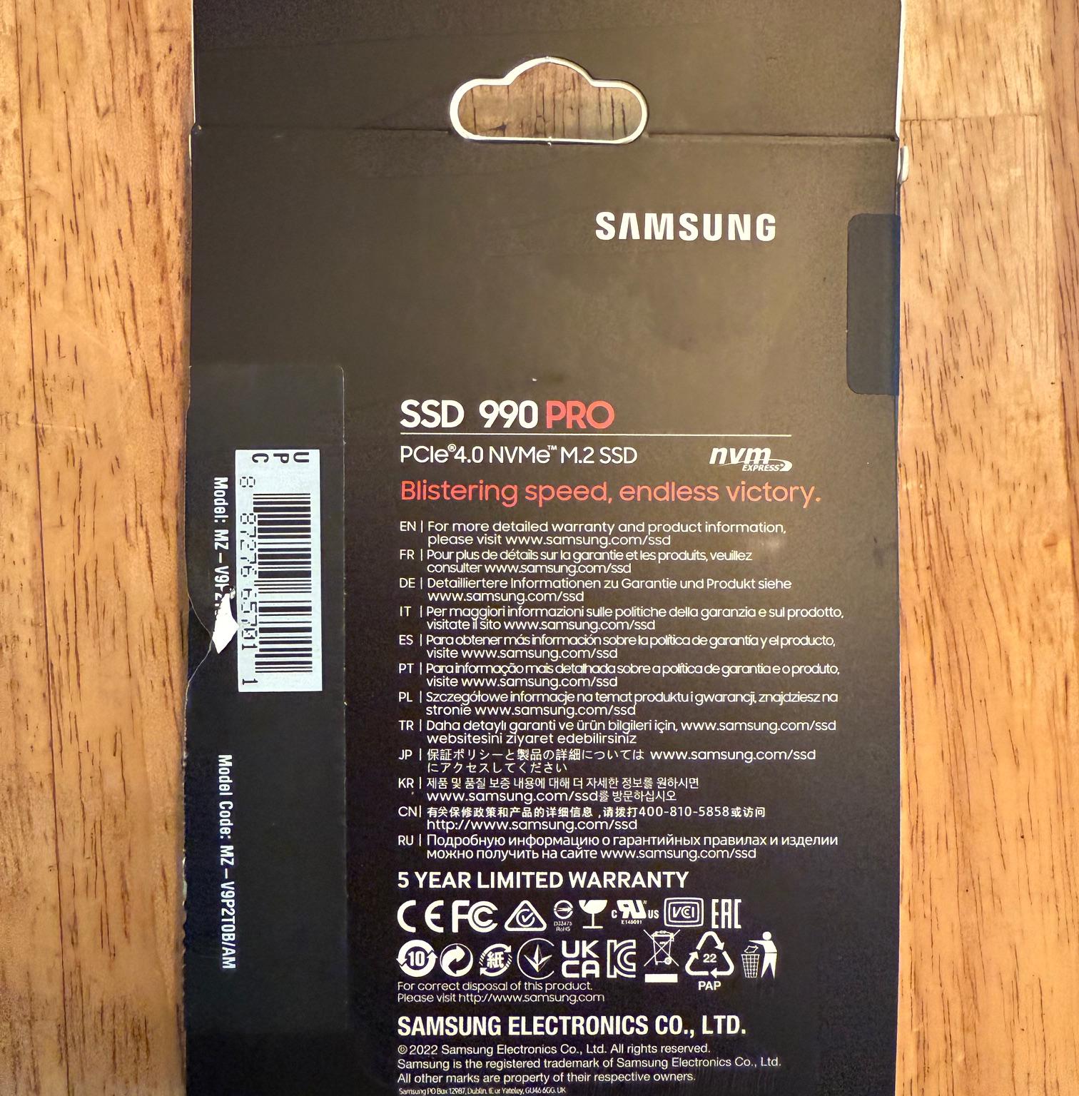 Samsung - 990 PRO 2TB Internal SSD PCle Gen 4x4 NVMe