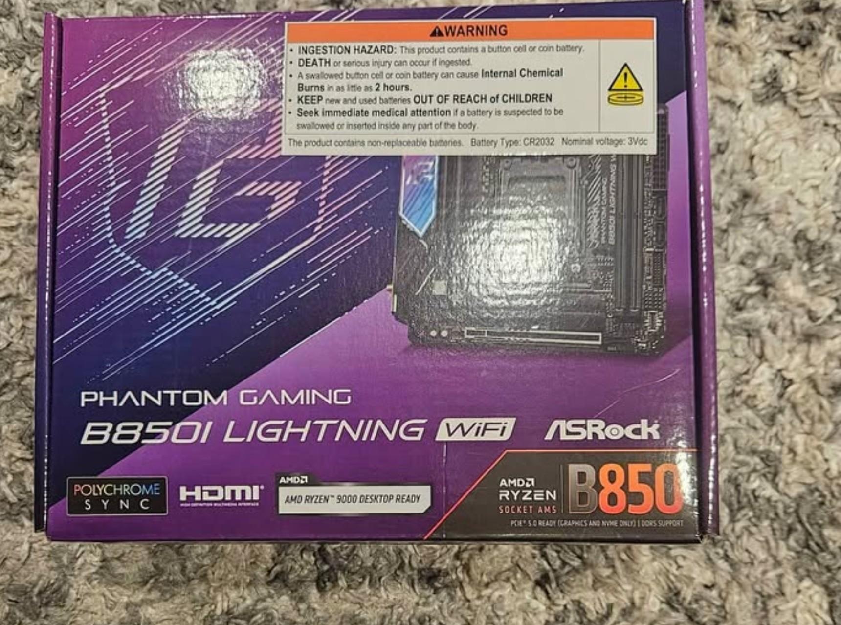 NEW Asrock B850i Lightning motherboard