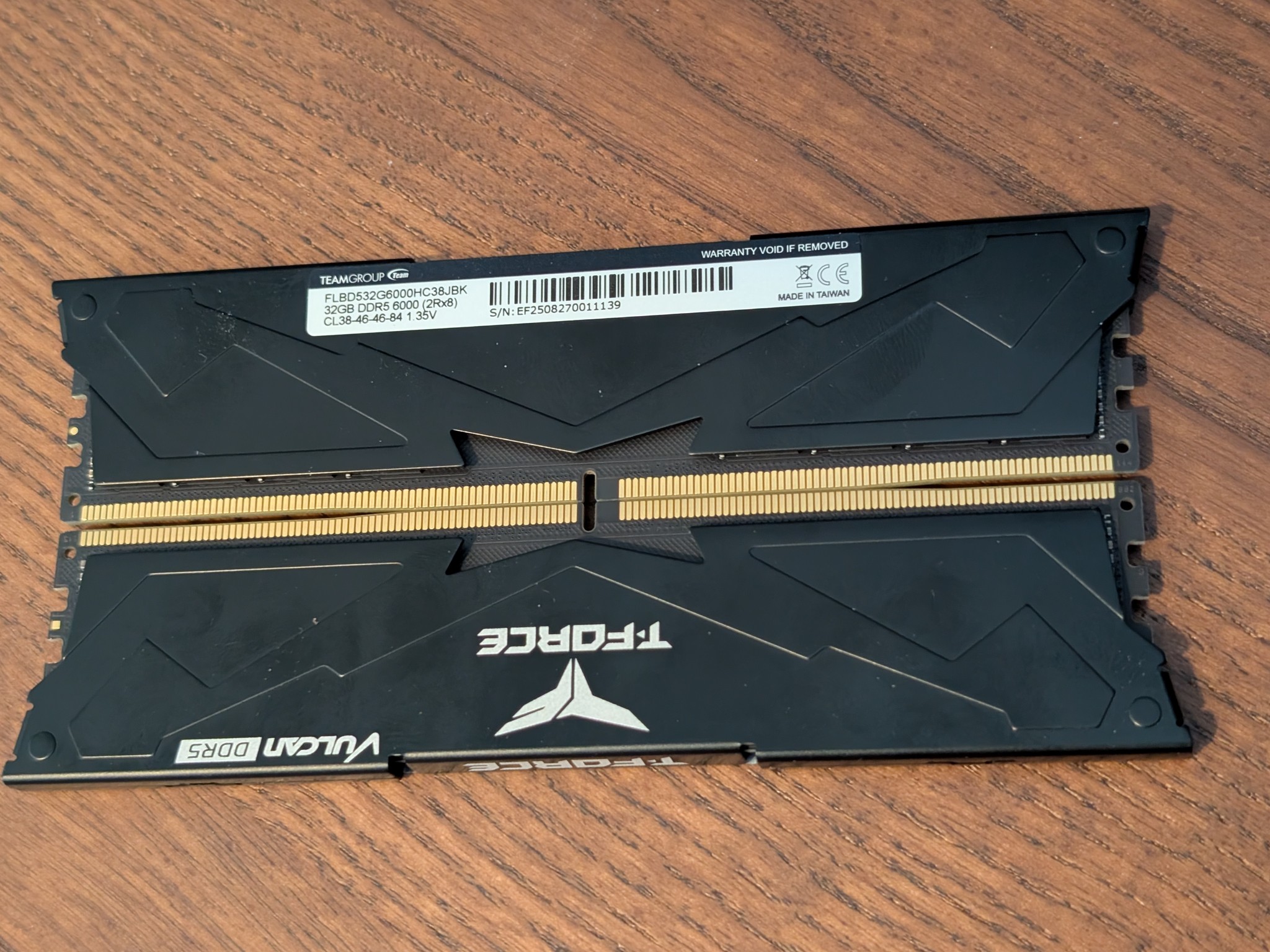 TForce Vulcan 64GB DDR5 RAM 6000Mhz 2x32GB desktop memory kit
