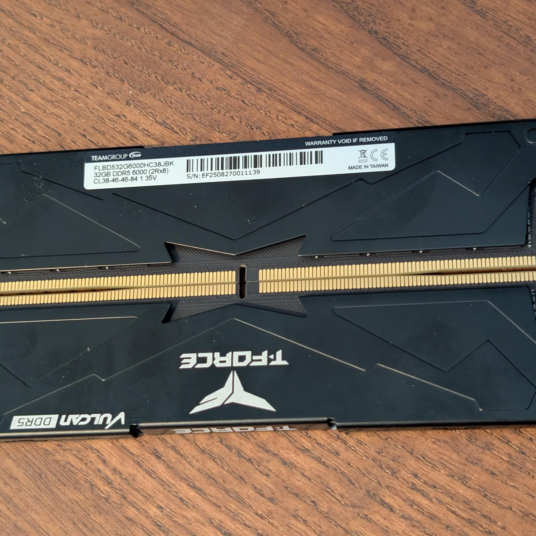 TForce Vulcan 64GB DDR5 RAM 6000Mhz 2x32GB desktop memory kit