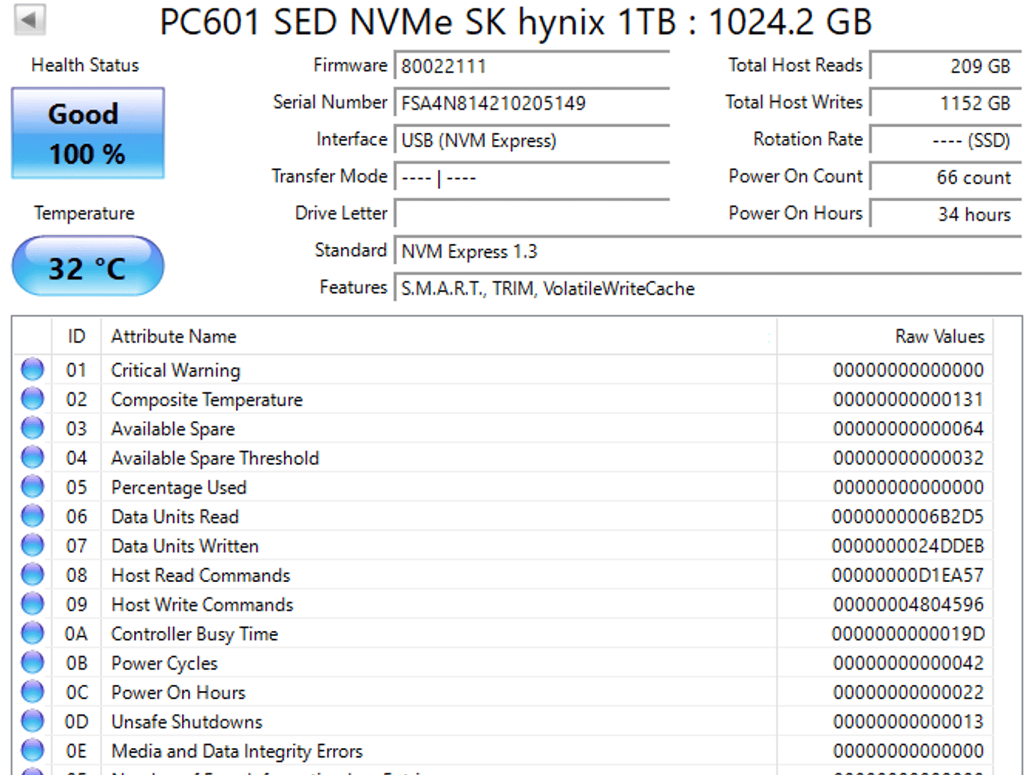 SK Hynix PC601 1TB NVMe SSD - (OEM version of Gold P31) - PCIe Gen 3x4 - DRAM Cache - 3400MB/s