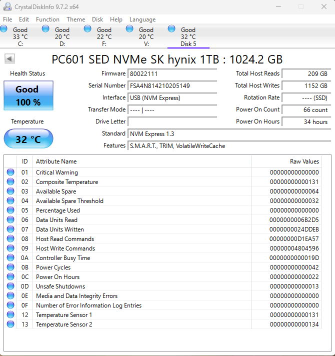 SK Hynix PC601 1TB NVMe SSD - (OEM version of Gold P31) - PCIe Gen 3x4 - DRAM Cache - 3400MB/s