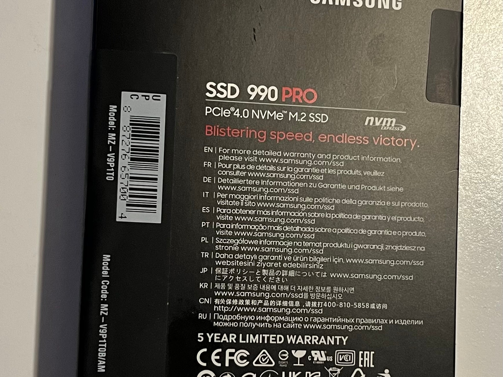 Samsung 990 PRO 1TB NVMe M.2 PCIe 4.0 SSD – New Sealed – No Heatsink