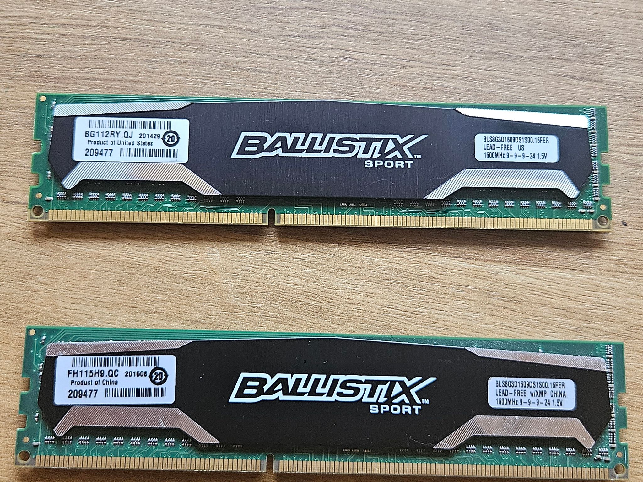 Crucial Ballistix Sport 1600MHz 16GB(2x8GB) DDR3