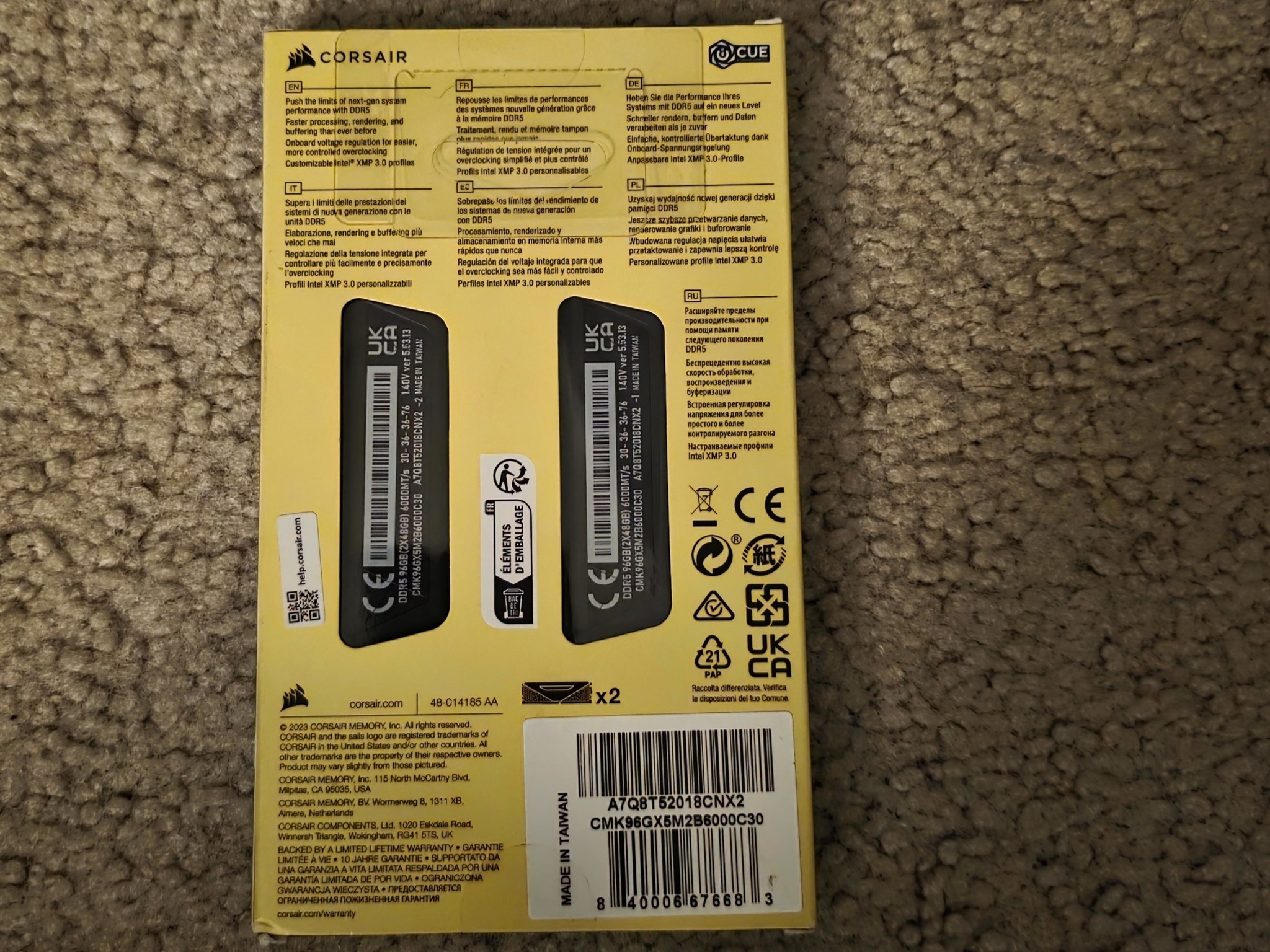 CORSAIR Vengeance 96GB (2 x 48GB) DDR5 6000MHz CL30-36-36-76 Black Brand New Sealed