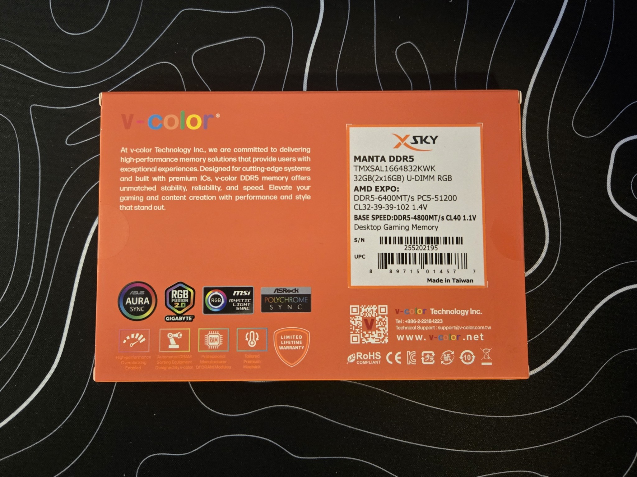 *New In Box* V-Color Manta XSky, RGB, 32gb (16x2) 6400MT/s  CL32