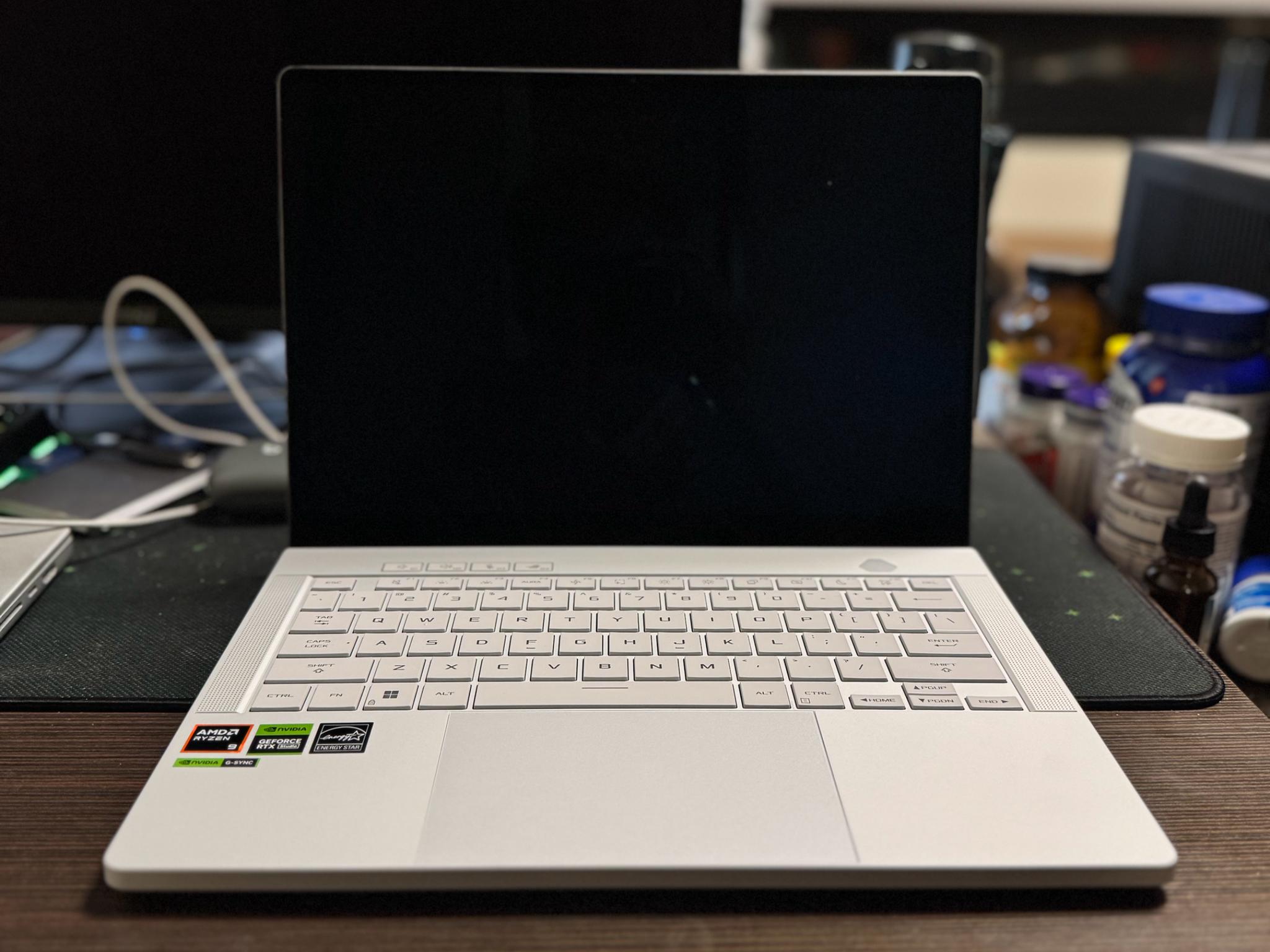 ASUS ROG Zephyrus G14 14" OLED 3K 120Hz Platinum White Gaming Laptop (Ryzen 9 8945HS, RTX 4060)