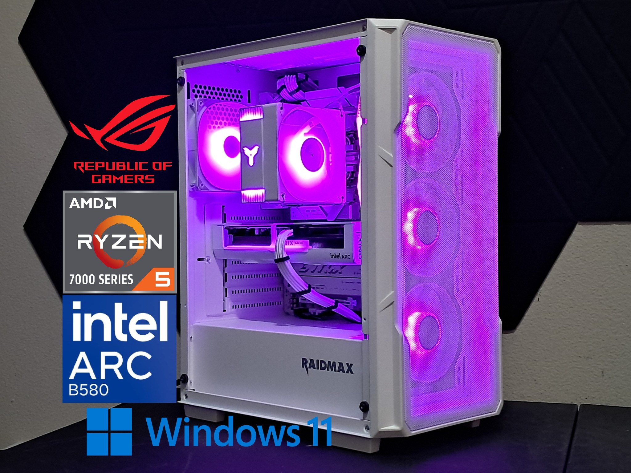 ROG Strix 1440p Gamer | Ryzen 5 7500F | Arc B580 | 1TB SSD | 16GB DDR5-6000 | WiFi!