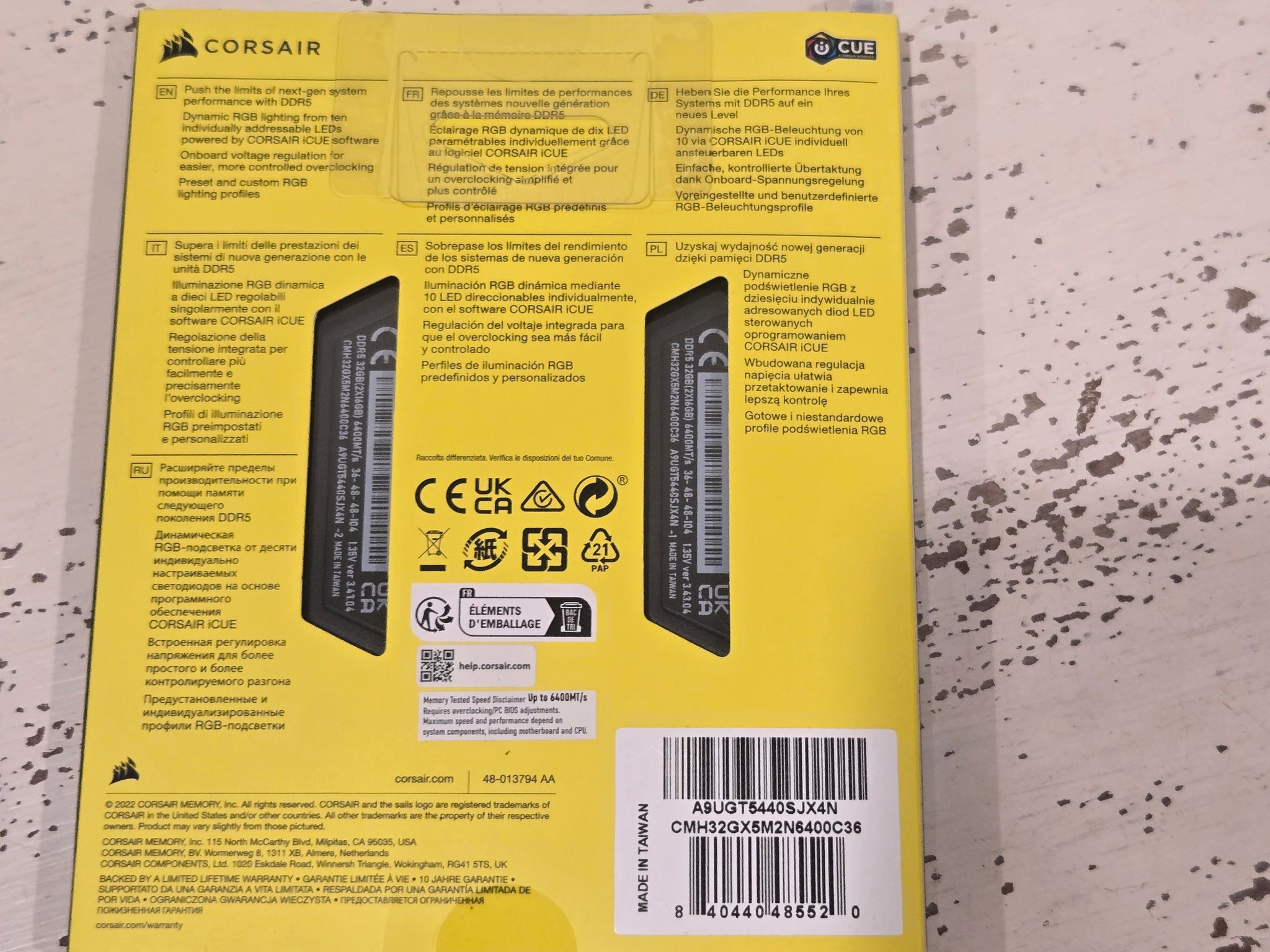 CORSAIR Vengeance DDR5 RAM 32GB (2x16GB) 6400MHz CL36