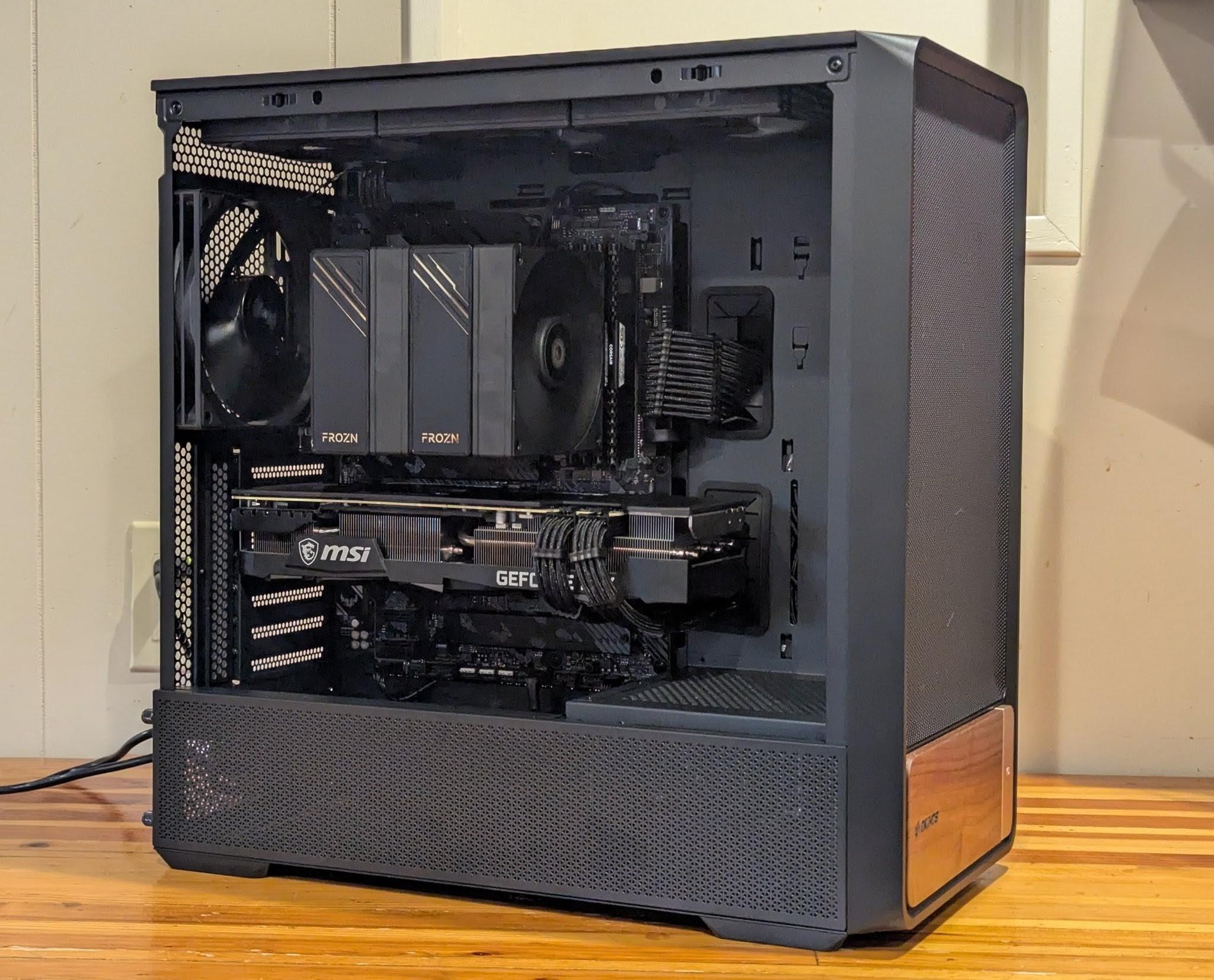 🖤 Ryzen 7 5700X | RTX 3080 | 32GB DDR4 | Blackout + Wood Accent 1440p Gaming PC