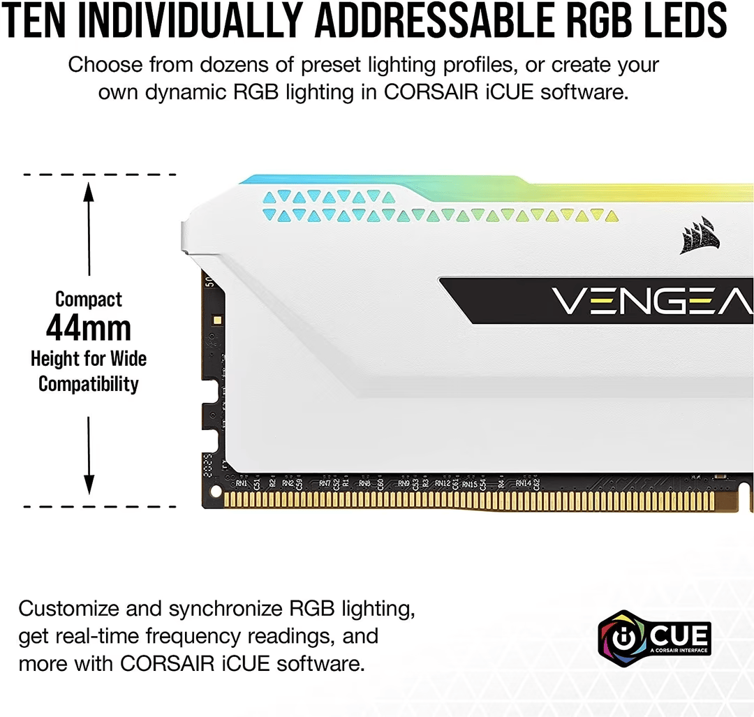New Sealed - White Corsair Vengeance RGB Pro SL 16GB (2x8GB) DDR4 3200 C16 Desktop Memory