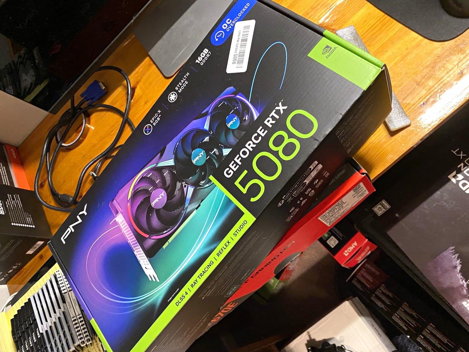 PNY NVIDIA GeForce RTX 5080 16GB GDDR7 OC RGB PCI Express Graphics Card