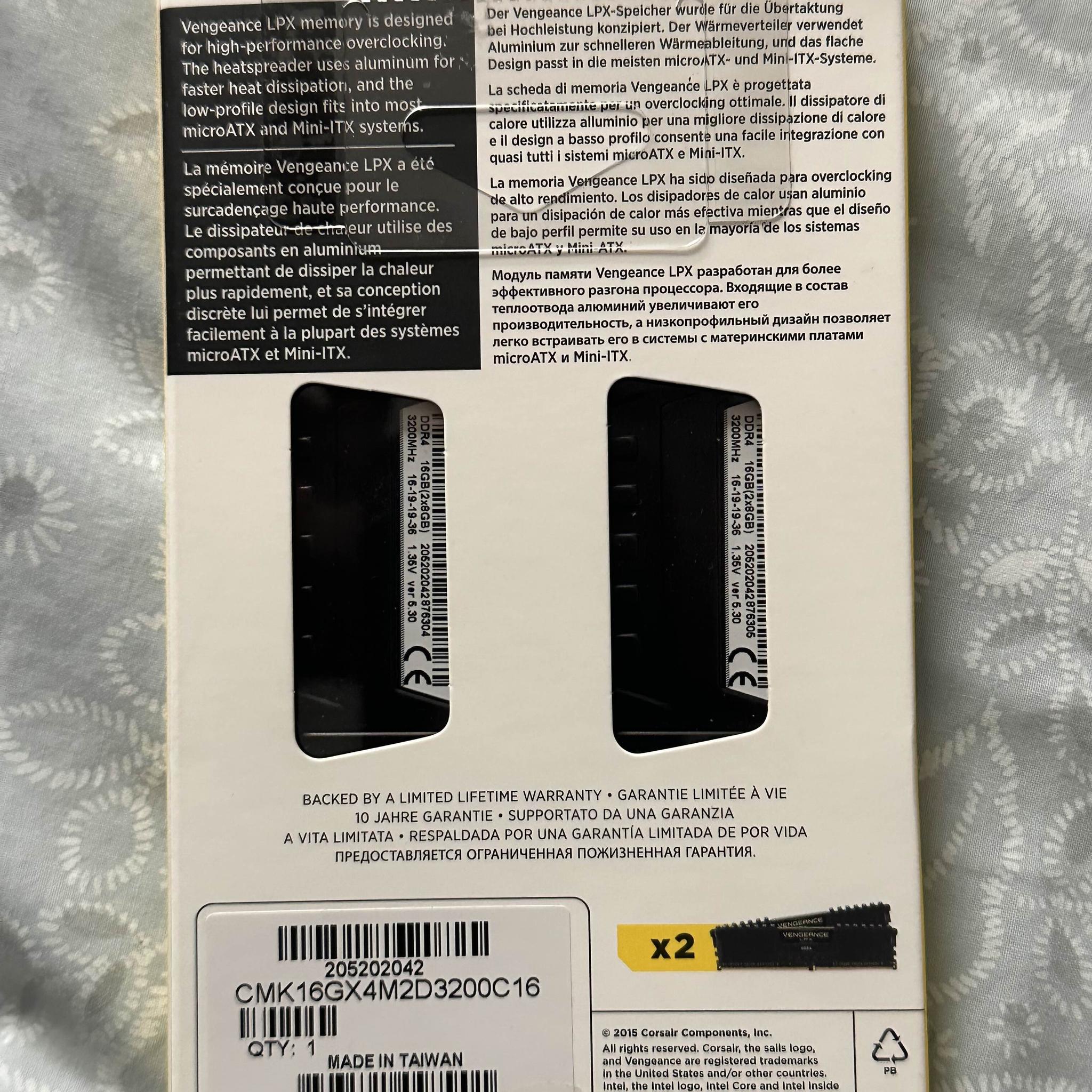 Corsair Vengeance DDR4 2x8 GB 3200 MHz CL16 RAM