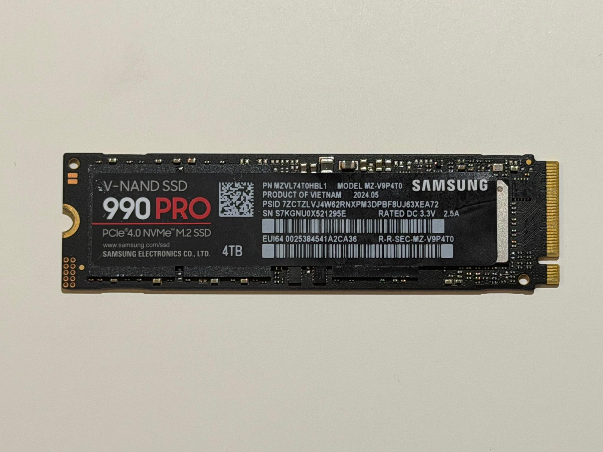 Samsung 990 Pro 4TB NVMe SSD Storage / Hard Drive