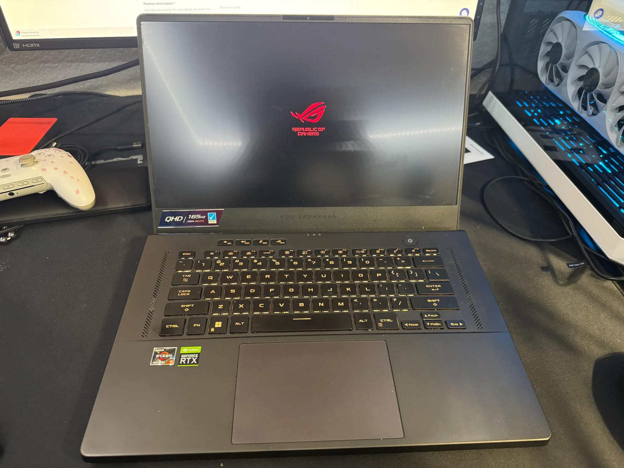 ASUS ROG Zephyrus 15.6" 165Hz Gaming Laptop-AMD Ryzen 9-16GB DDR5 Memory-NVIDIA GeForce RTX 3060