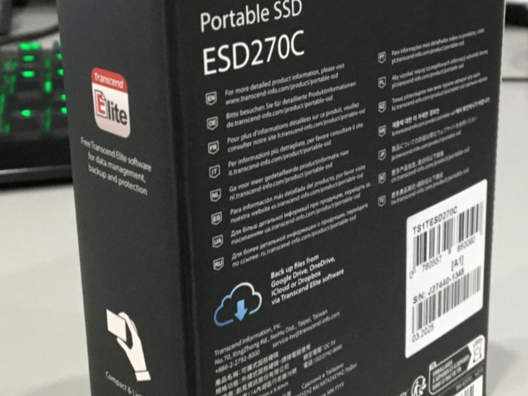 Transcend ESD270C 1TB Portable External SSD USB-C TS1TESD270C