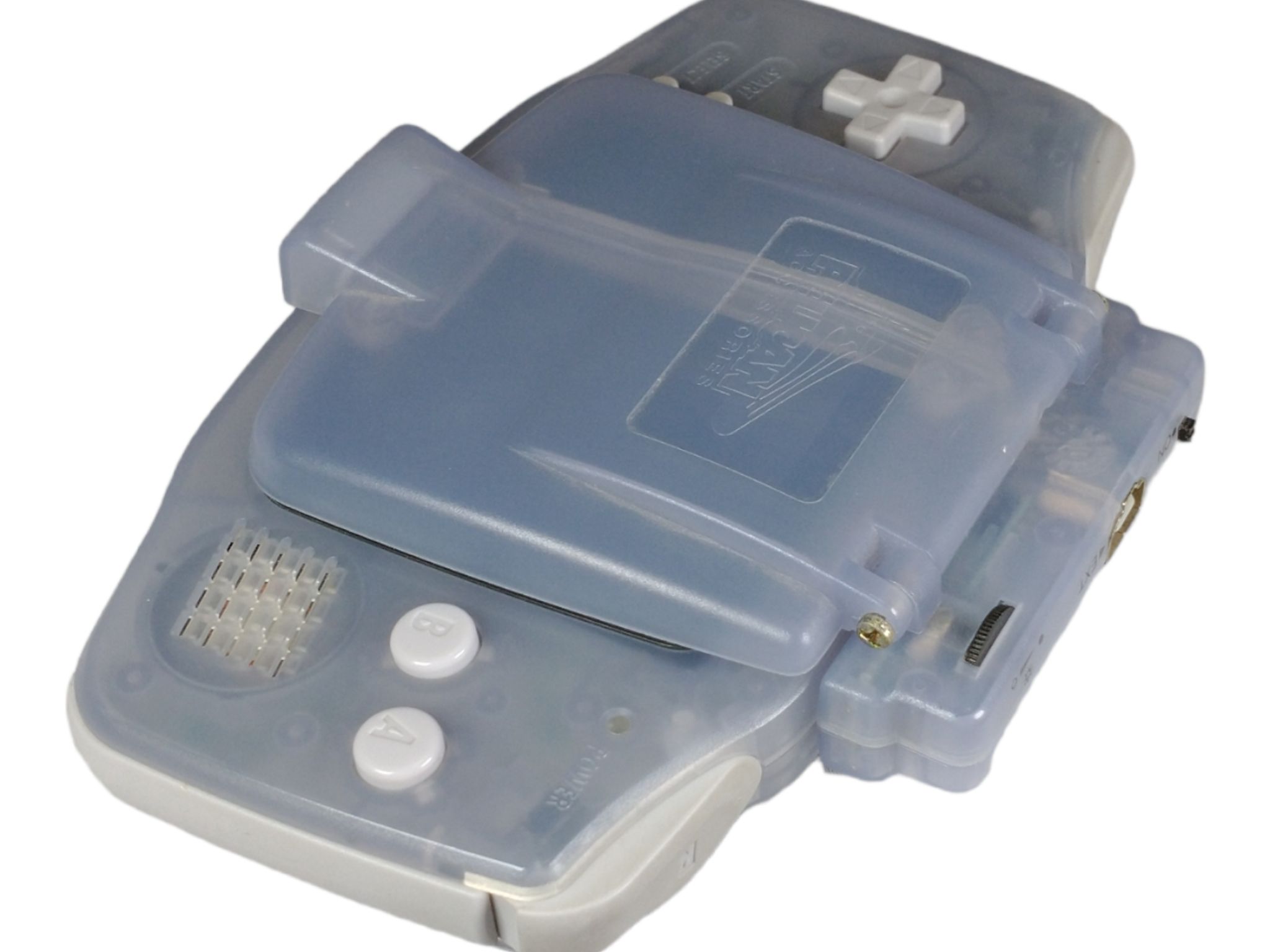 Gameboy Advance Clear Light Blue with Pelican Light Shield Super Mario & Red October