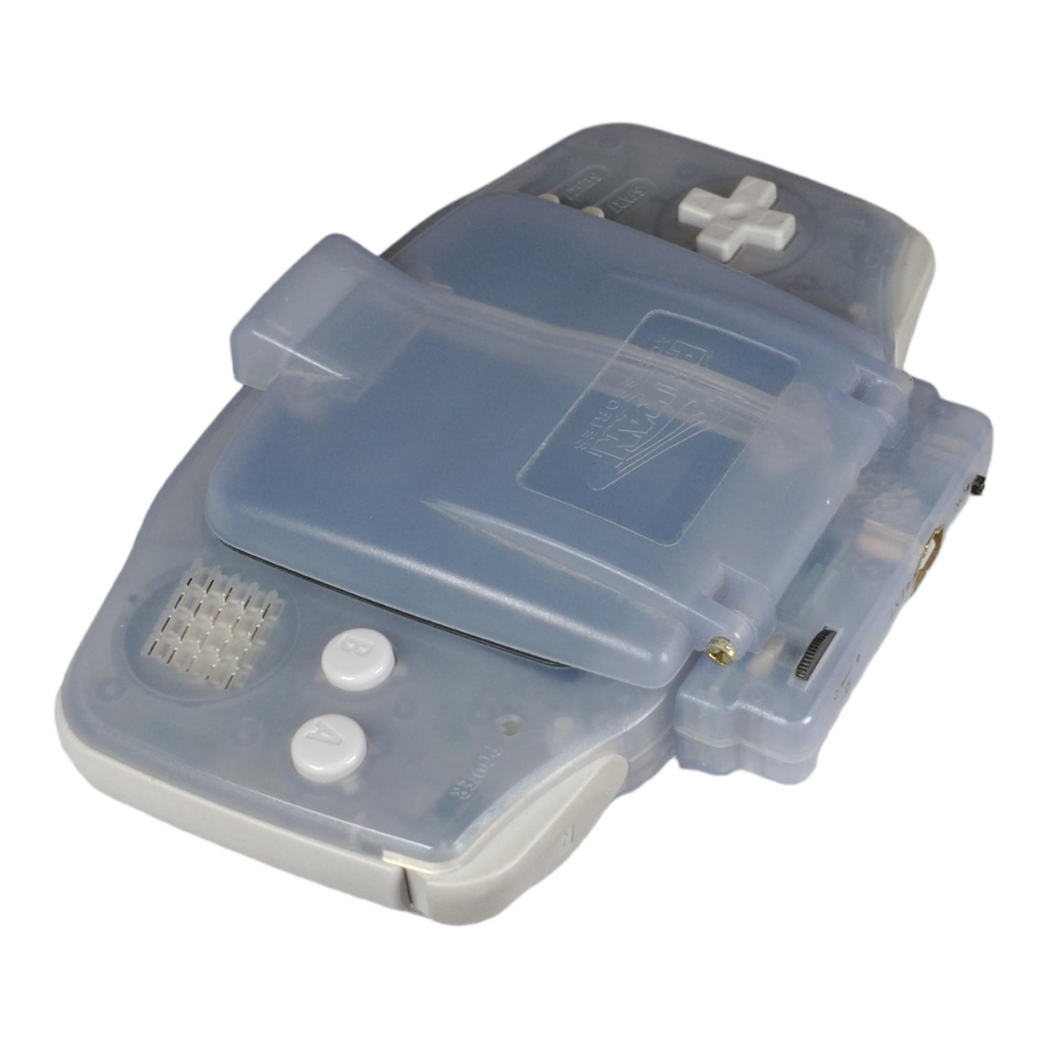 Gameboy Advance Clear Light Blue with Pelican Light Shield Super Mario & Red October