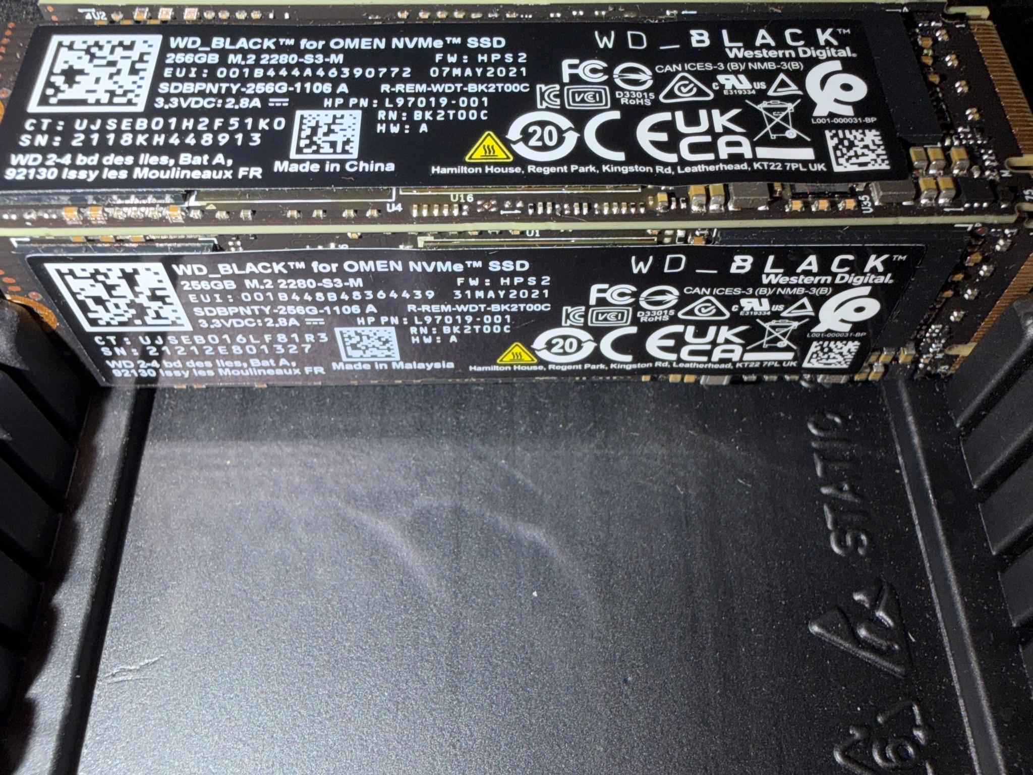 New Tested WD Black NVME M.2 2280 256GB SSD