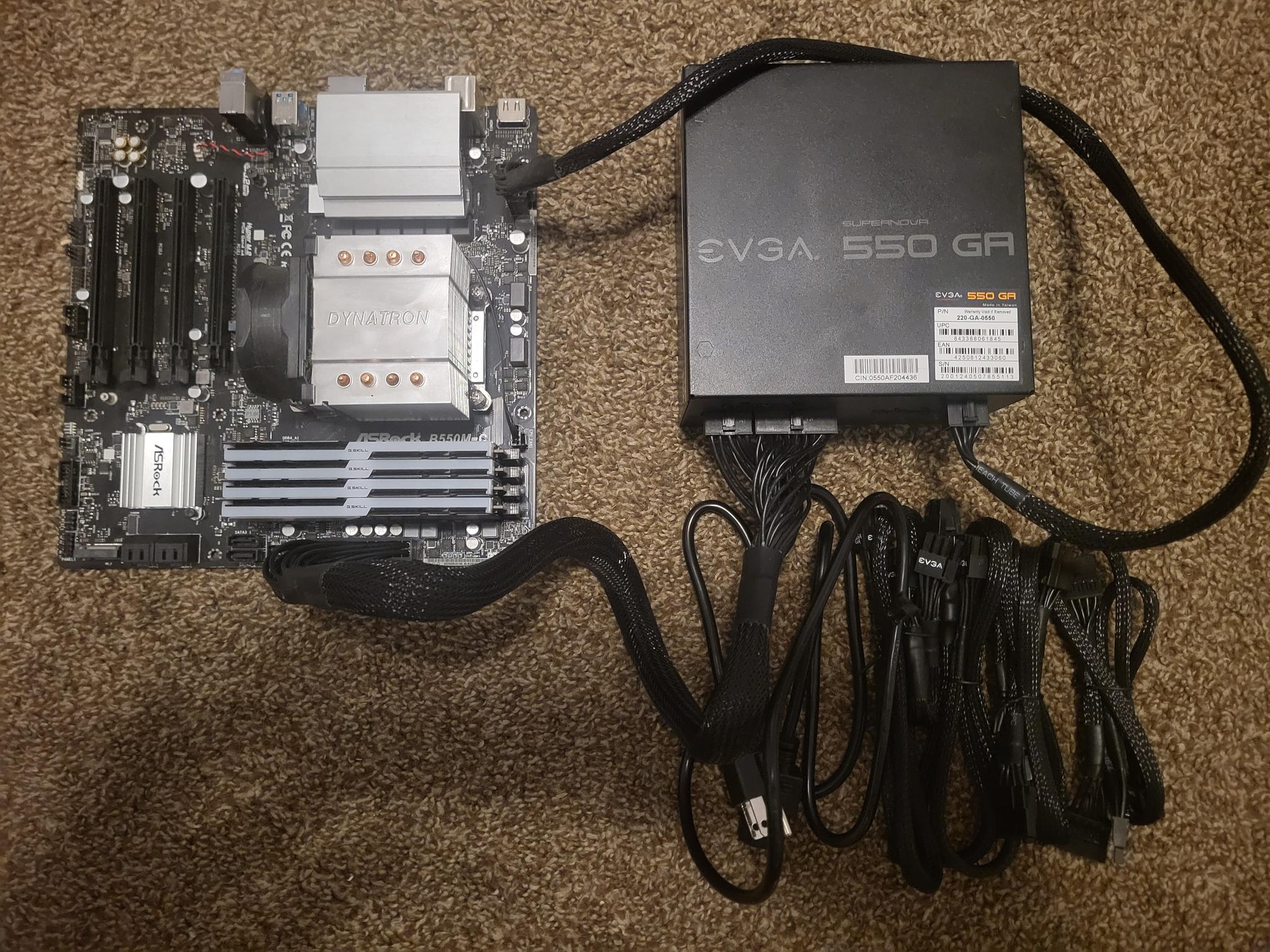 Gaming/Mining ASRock B550M-C AMD/AM4 Motherboard, Ryzen 9 5950X, PSU & 3800 CL-14-16-16 RAM Bundle