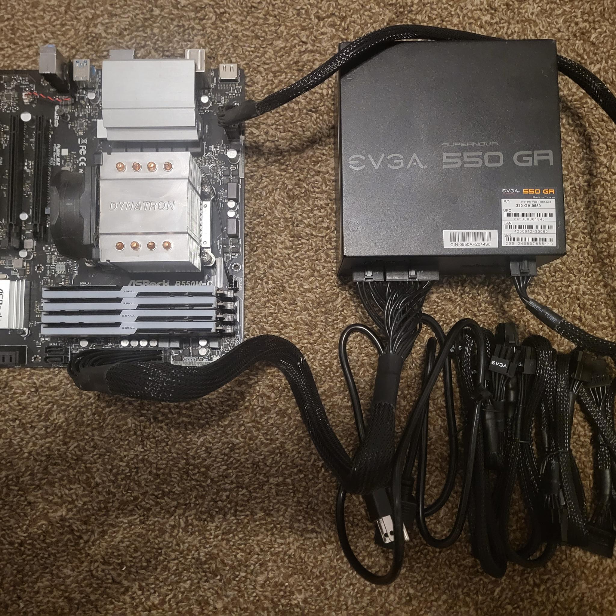 Gaming/Mining ASRock B550M-C AMD/AM4 Motherboard, Ryzen 9 5950X, PSU & 3800 CL-14-16-16 RAM Bundle