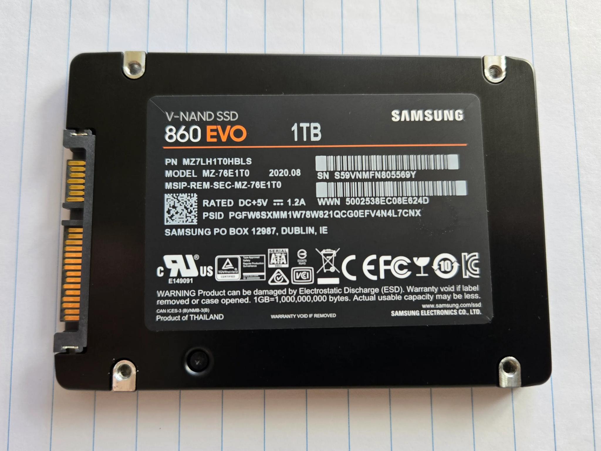 Samsung 860 Evo (1 TB, 2.5 inch, SSD)
