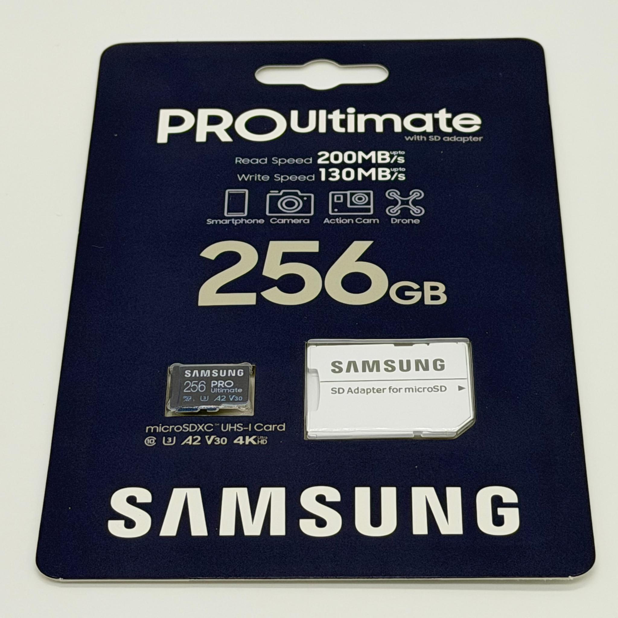 Samsung PRO Ultimate 256GB UHS I micro SDXC Card SD Adapter MB MY256SA WW