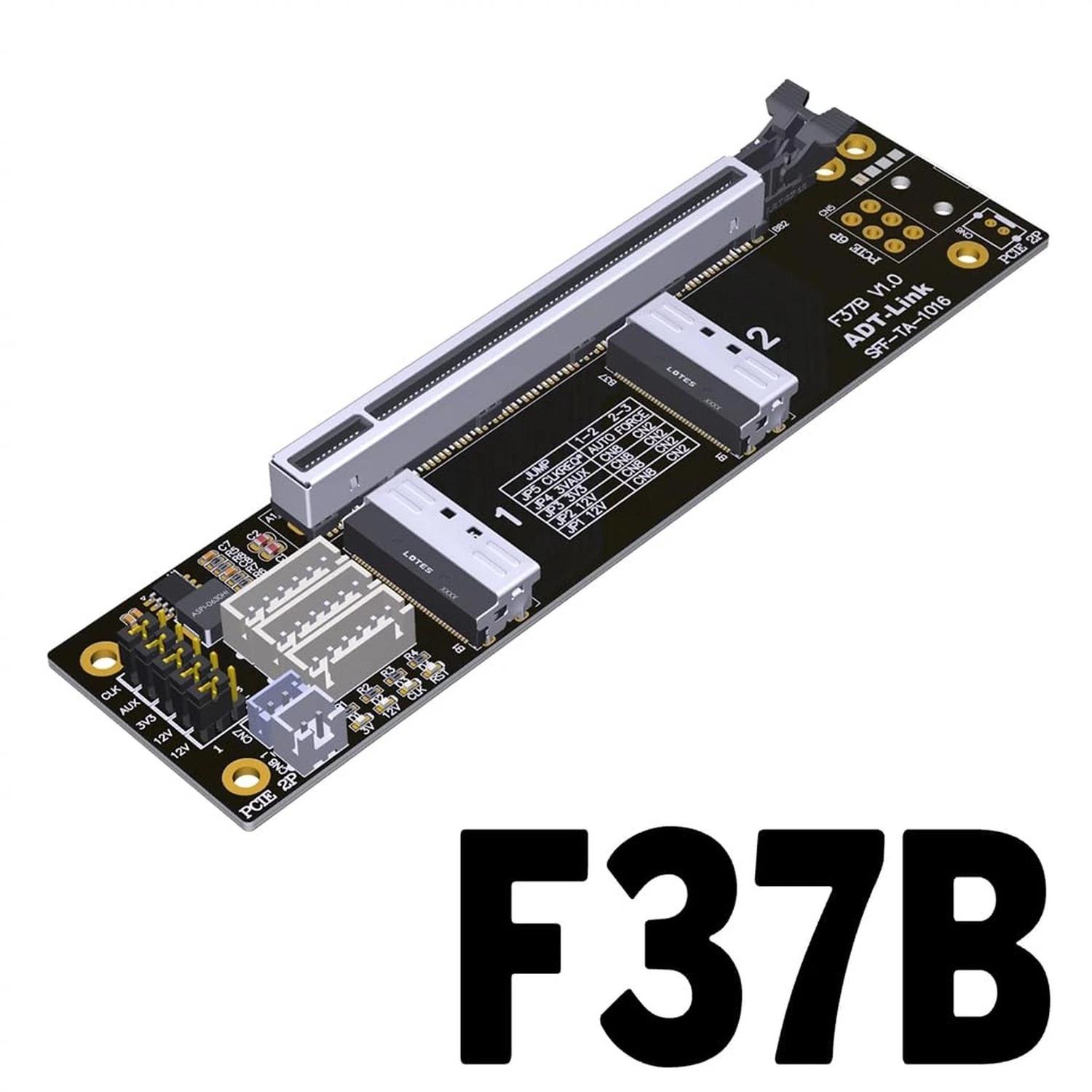 JMT PCIe 4.0 X16 To X8/X8 MCIO Bifurcation Adapter Card (50cm)
