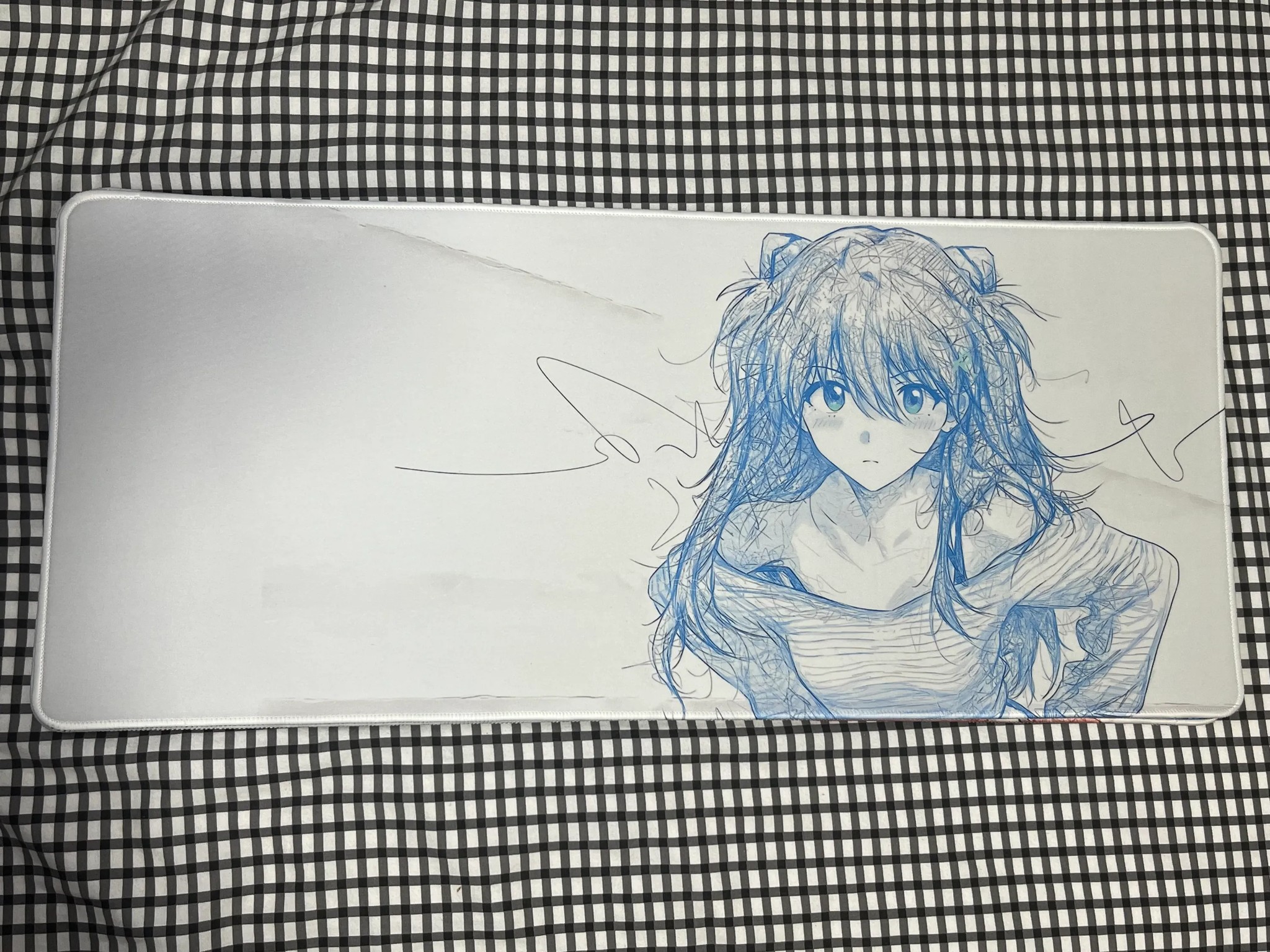 Style 5 - EVA Asuka & Rei Ayanami Abstract Line Gaming Mouse Pad