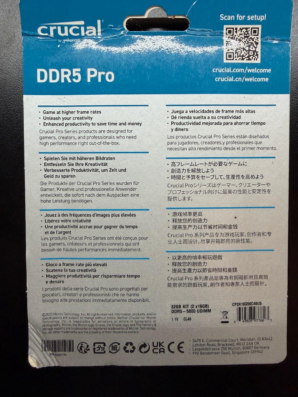 Crucial Pro Series DDR5 Pro 32GB Kit (2x16GB)