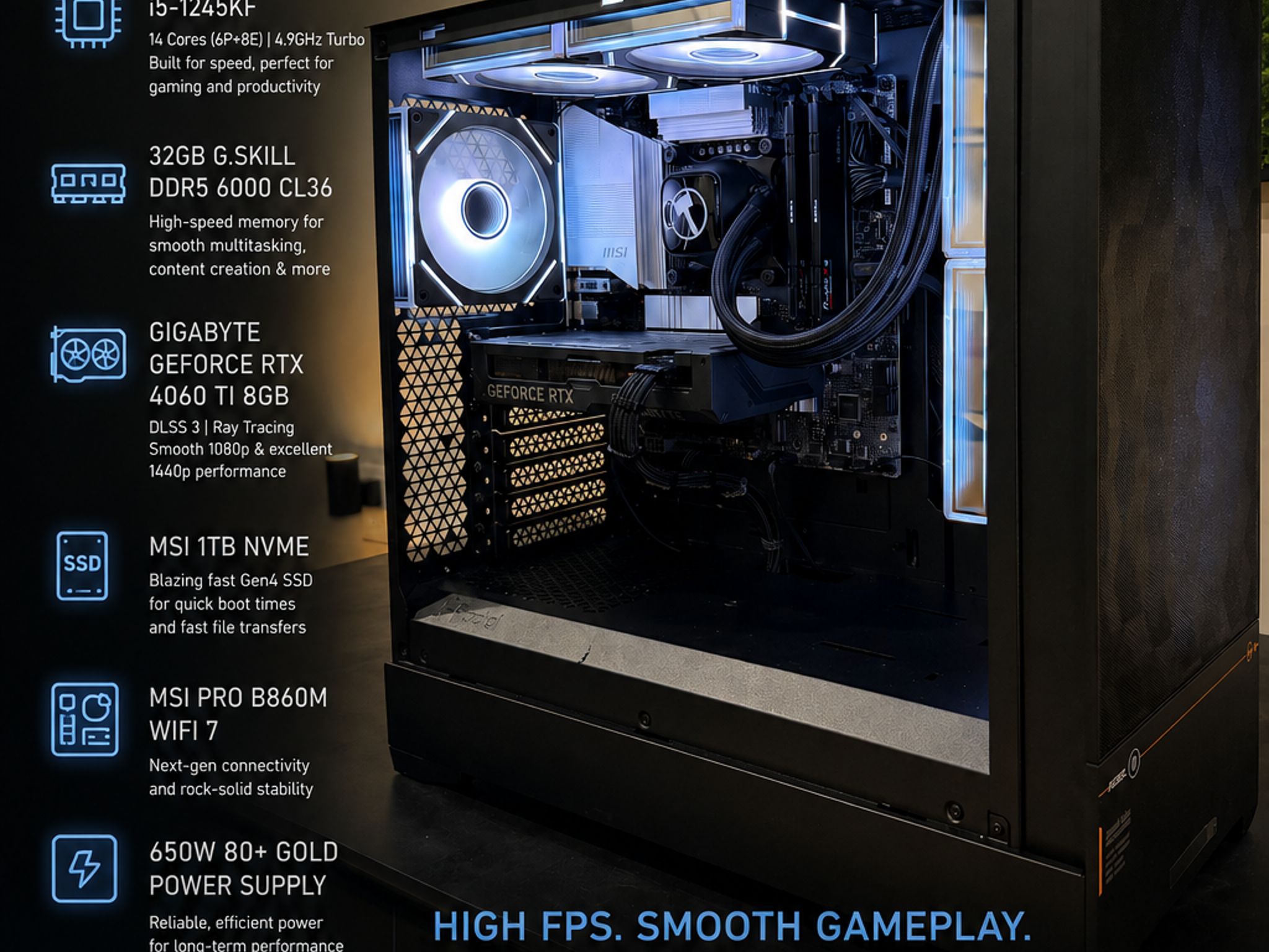 🚀 Sleek Modern Gaming & Work PC | RTX 4060 Ti | Core Ultra 5 | 32GB DDR5 | 1 TB NVMe 🚀