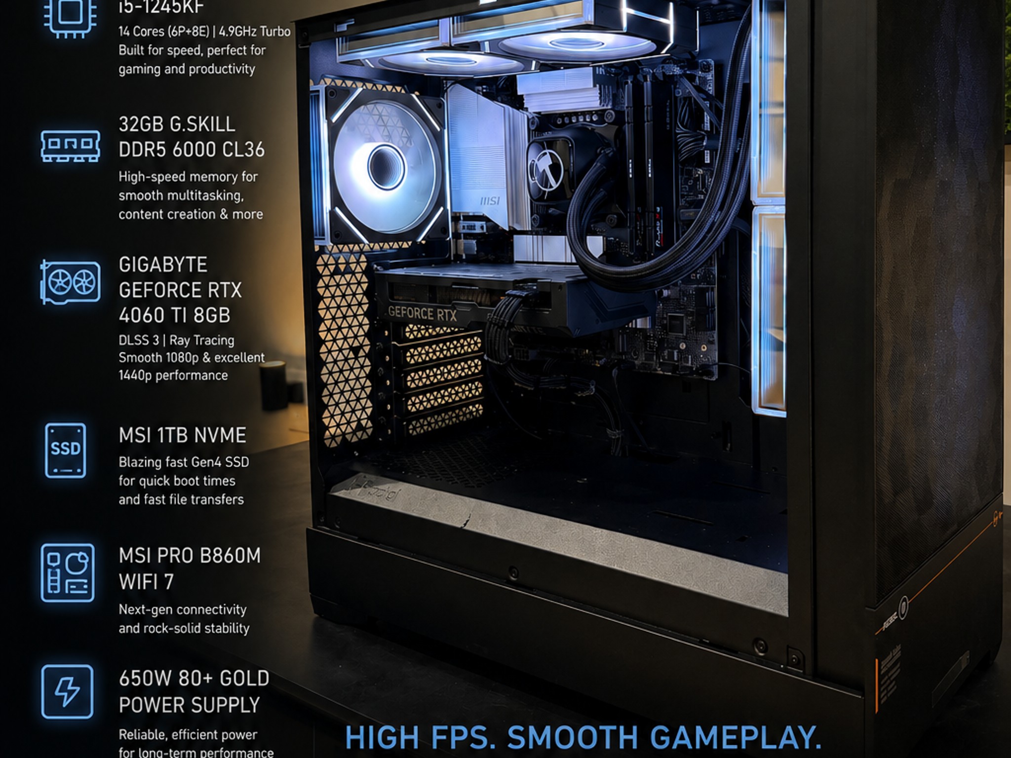 🚀 Sleek Modern Gaming & Work PC | RTX 4060 Ti | Core Ultra 5 | 32GB DDR5 | 1 TB NVMe 🚀