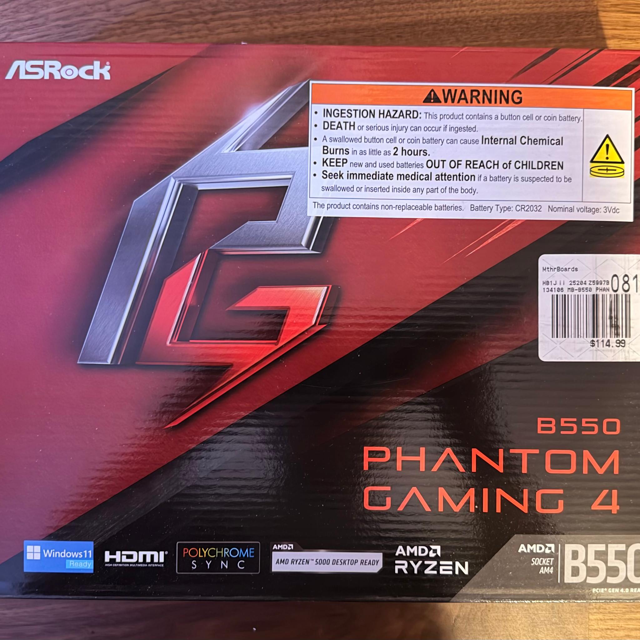 CPU + Mobo + RAM | AMD Ryzen 5 5500, ASRock B550 Phantom Gaming 4, 16GB DDR4, AMD Wraith Stealth