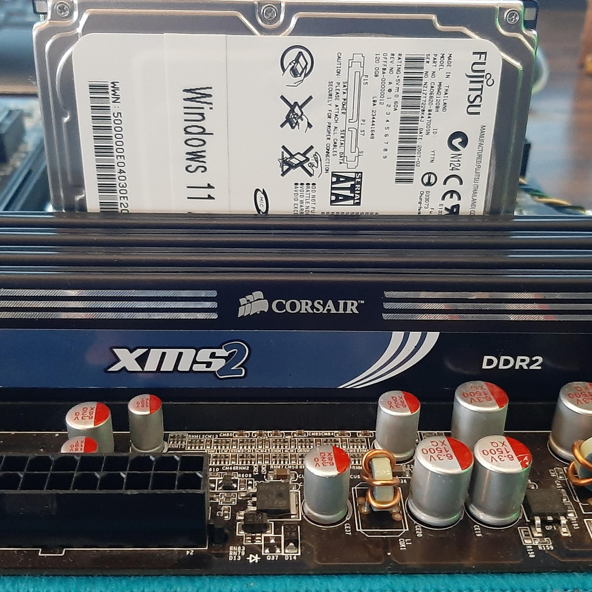Retro XFX 750A Motherboard with CPU, RAM, Cooler, etc.