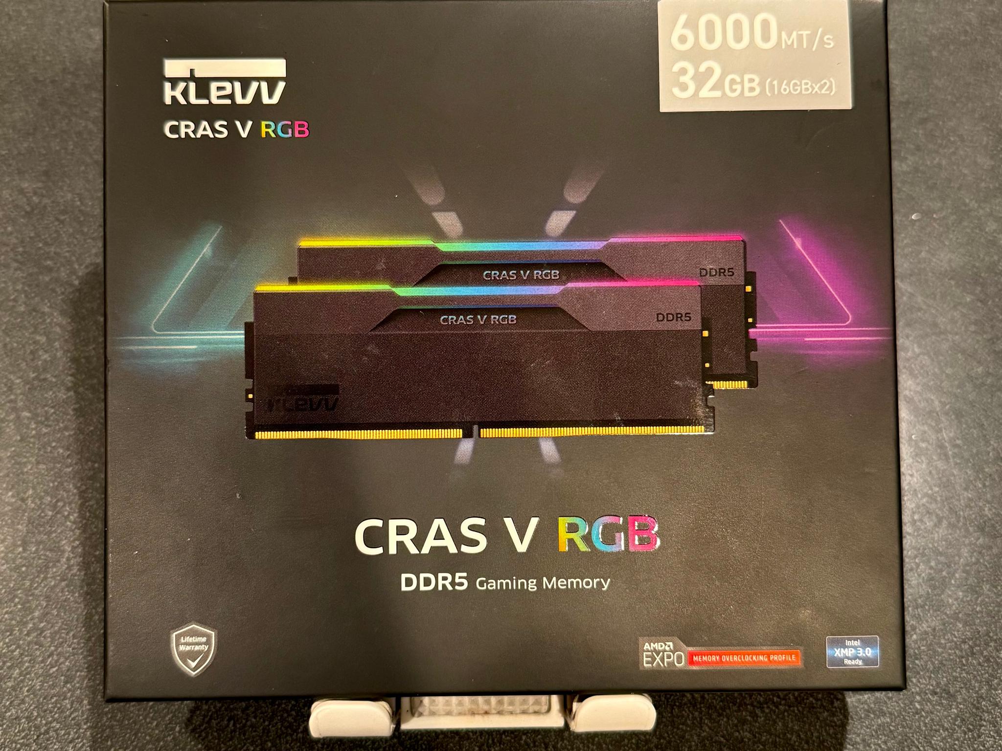 NEW 6000MHz CL28 Klevv Cras RGB 32GB (2x16GB) DDR5 RAM