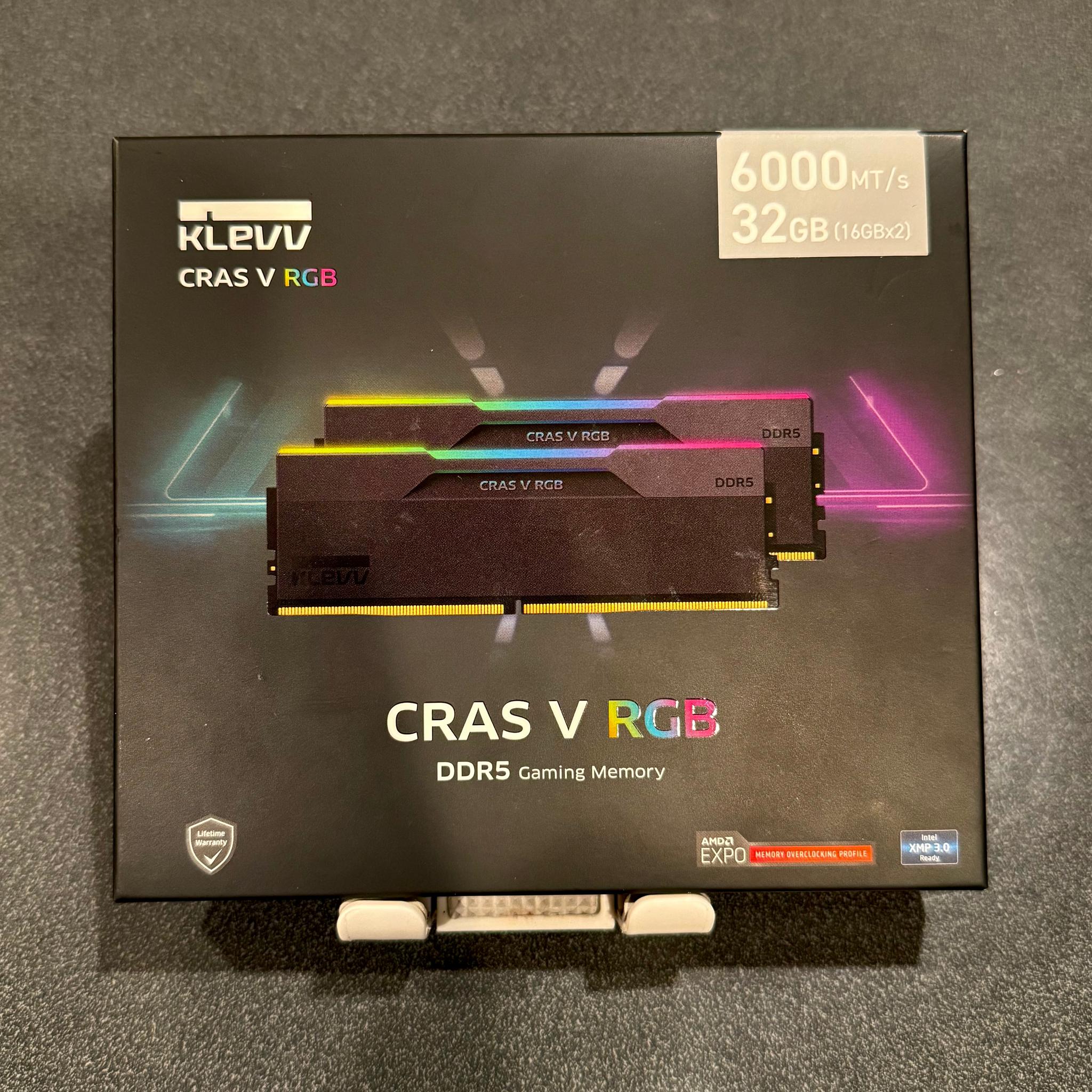 NEW 6000MHz CL28 Klevv Cras RGB 32GB (2x16GB) DDR5 RAM
