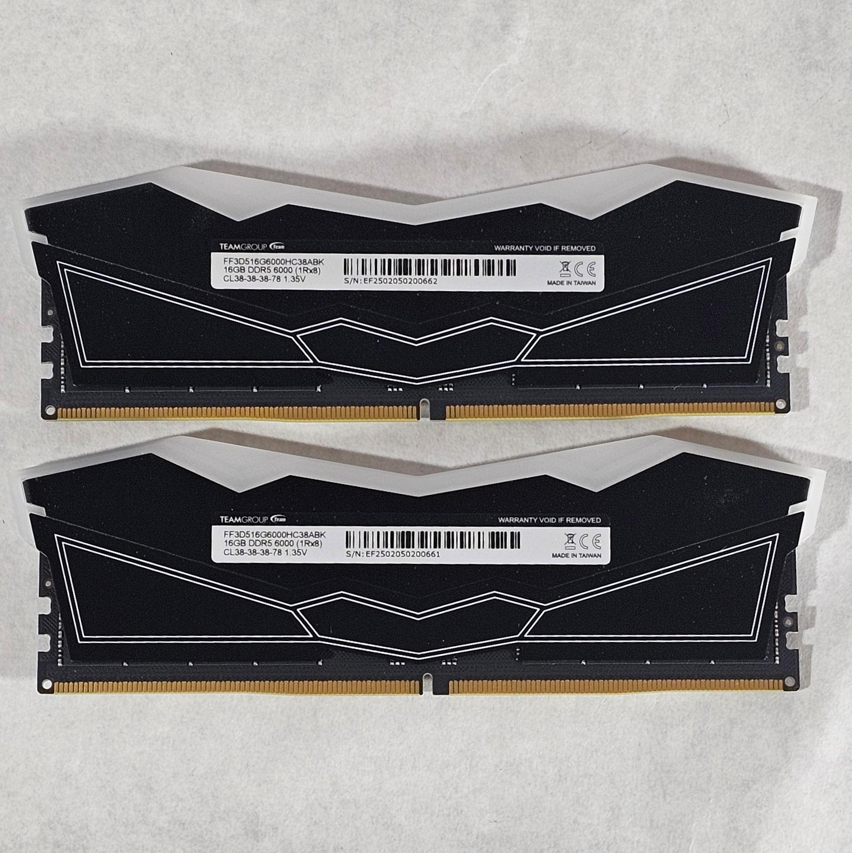 32GB DDR5 (2x16GB) RGB CL38 6000MHz T-FORCE DELTA R