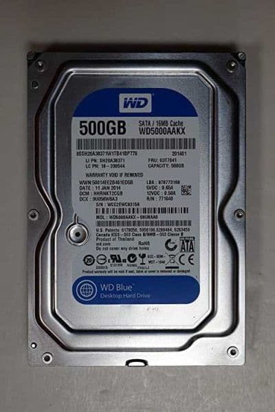 Pre-owned WD Blue 500GB Desktop Hard Disk Drive - 7200 RPM SATA 6 Gb/s 16MB Cache 3.5 Inch