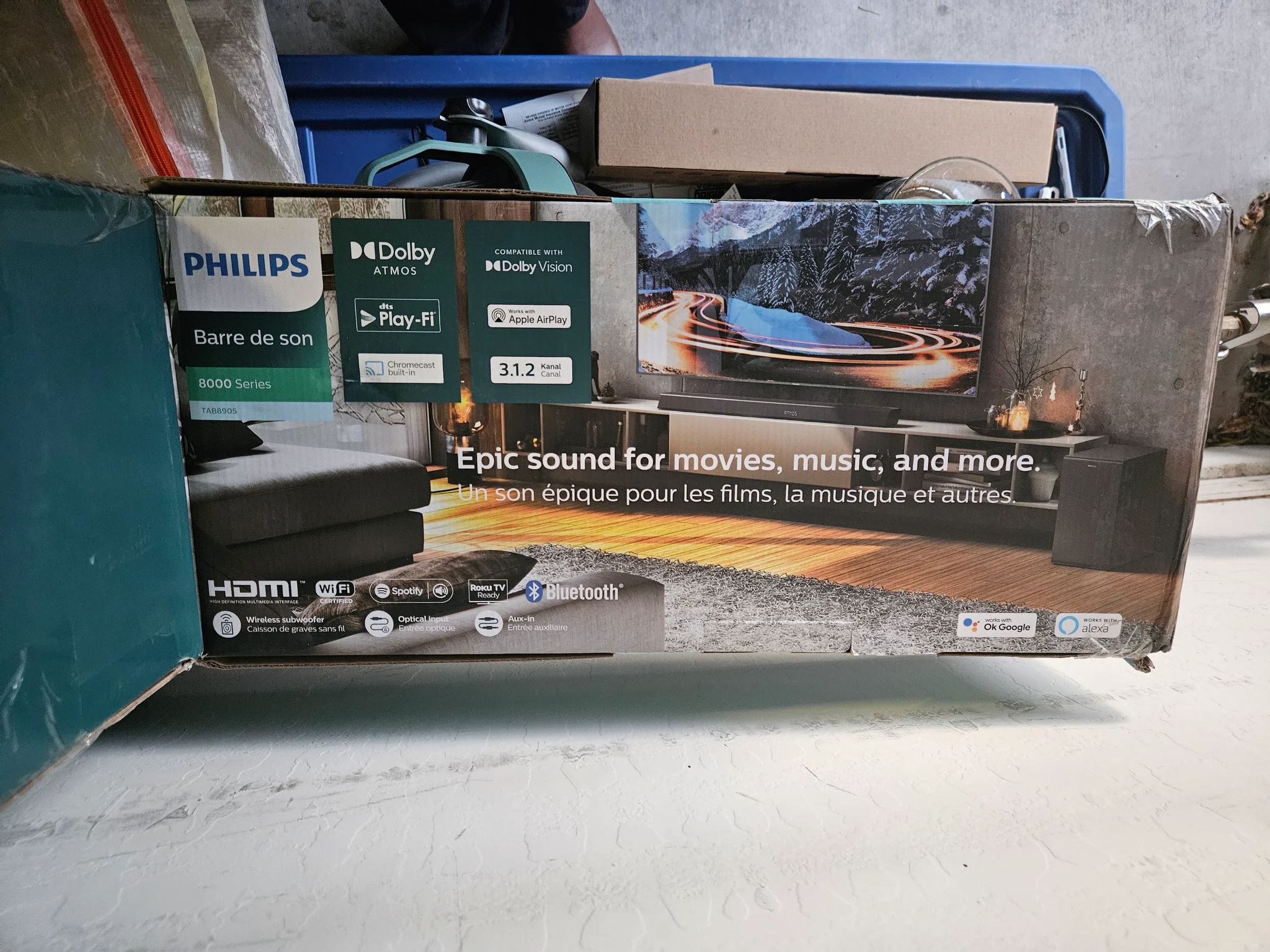 Philips B8905 Soundbar 3.1.2 with Wireless Subwoofer