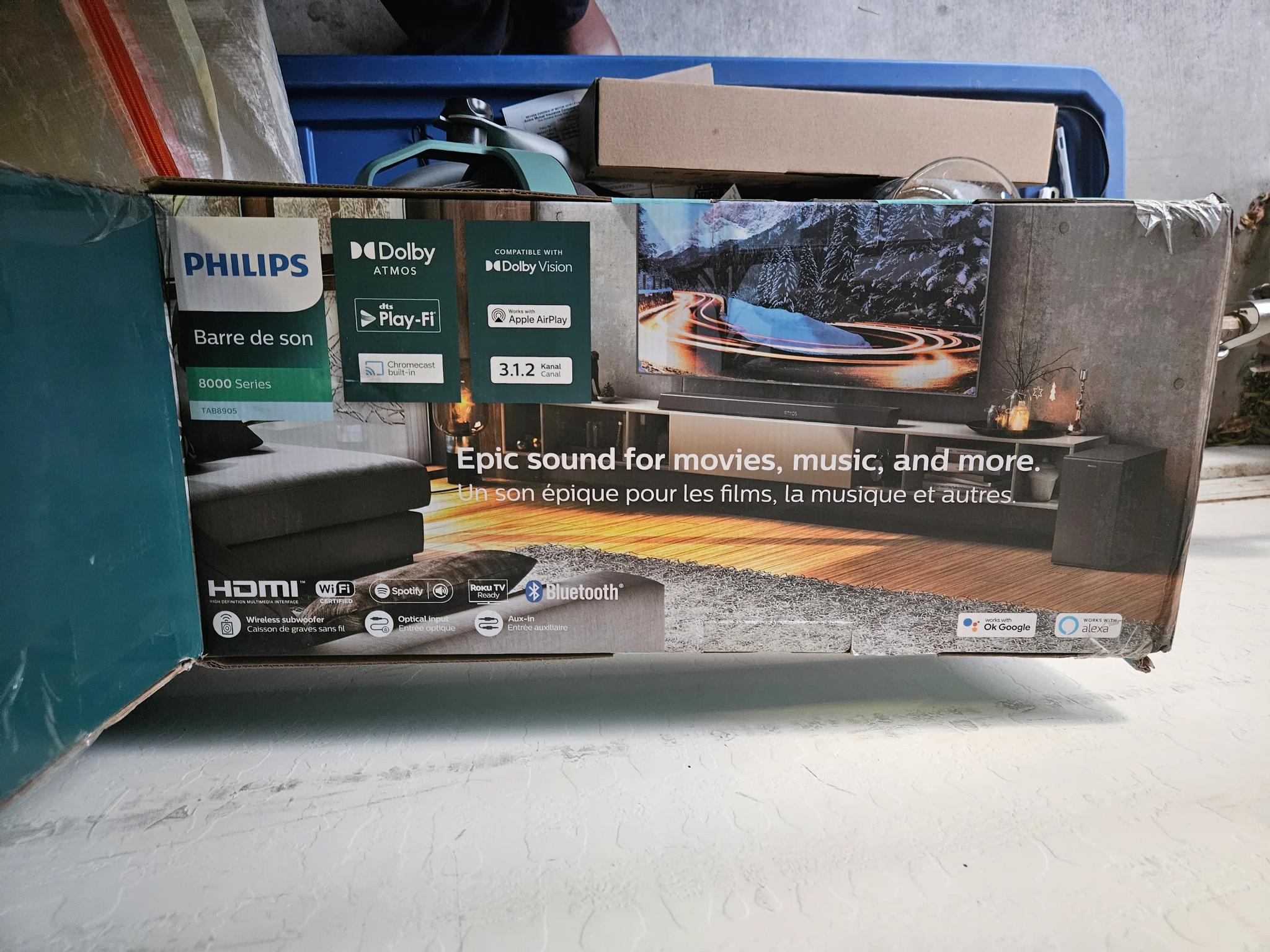 Philips B8905 Soundbar 3.1.2 with Wireless Subwoofer