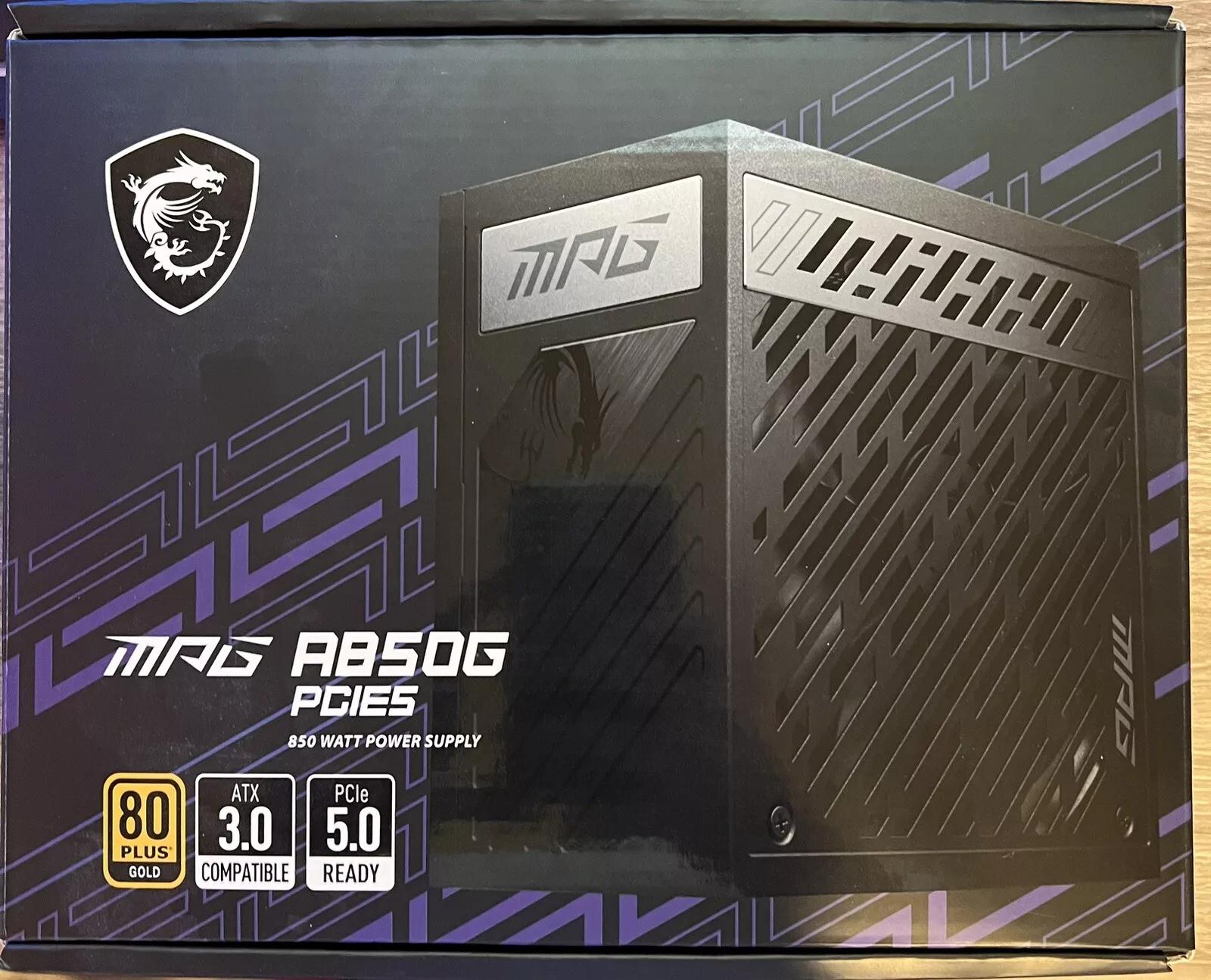 MSI MPG A850G PCIE 5 80 Plus Gold 850W ATX3.0 Power Supply