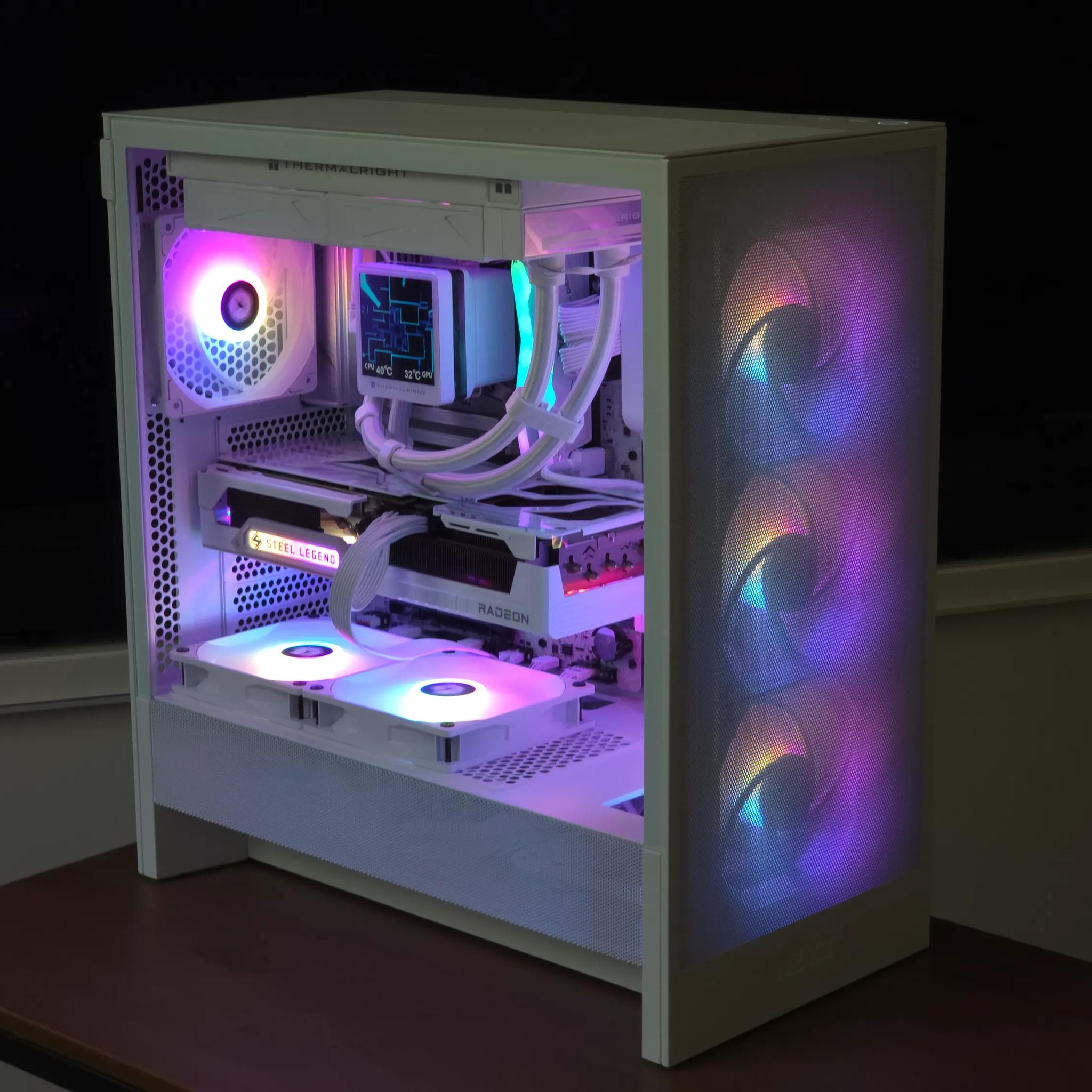 All AMD I All-White 4K Gaming PC | Ryzen 7 7800X3D | RX 9070 XT 16 GB | 32GB | 2TB | 2 Year Warranty