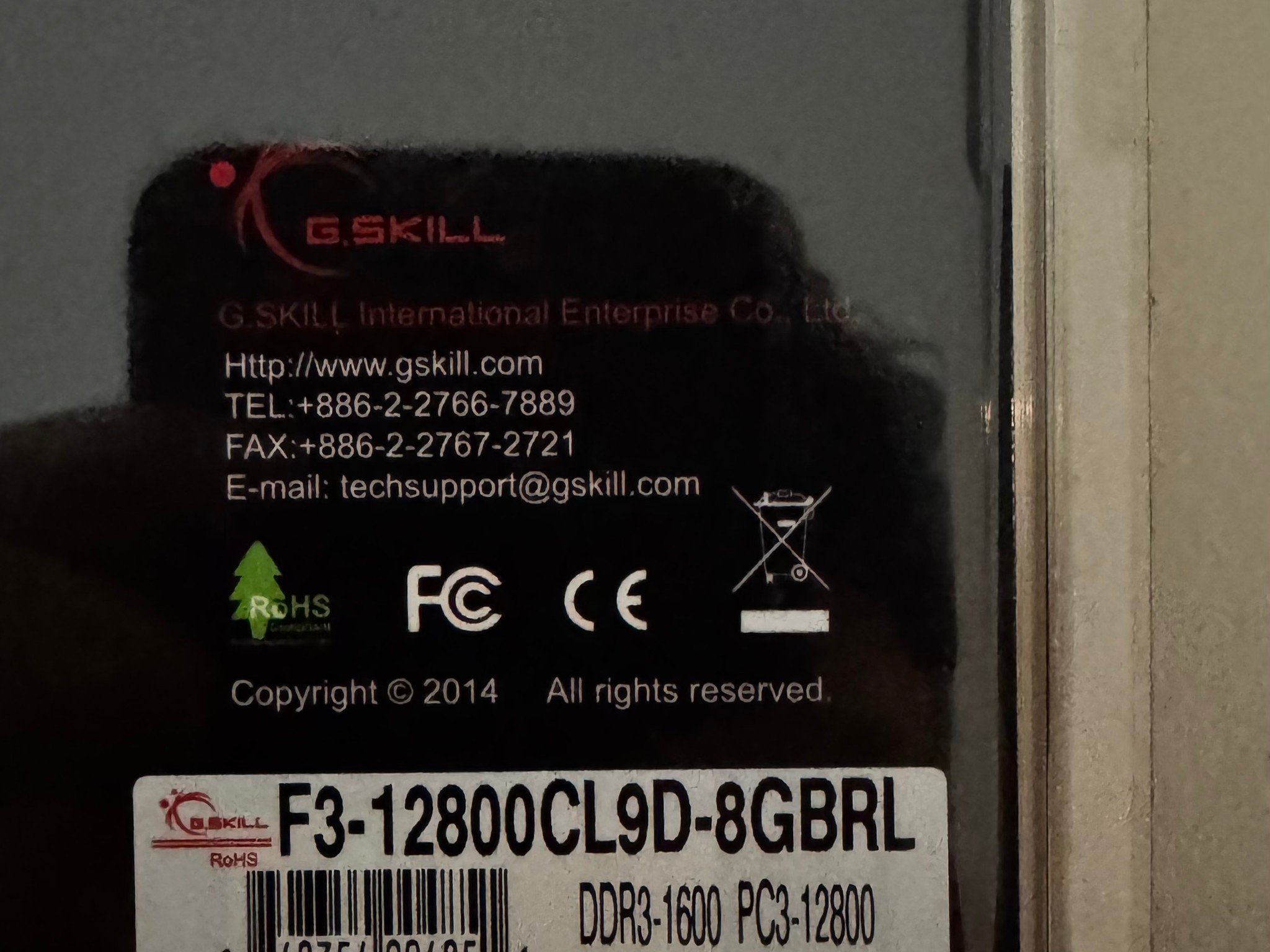 DDR3 G.Skill 8GB (4GBx2)
