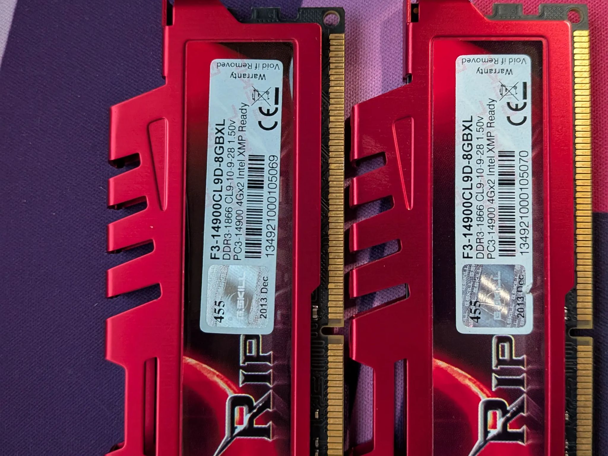 16GB (2x8GB) G.Skill Ripjaws X DDR3 1866MT/s CL9-10-9-28