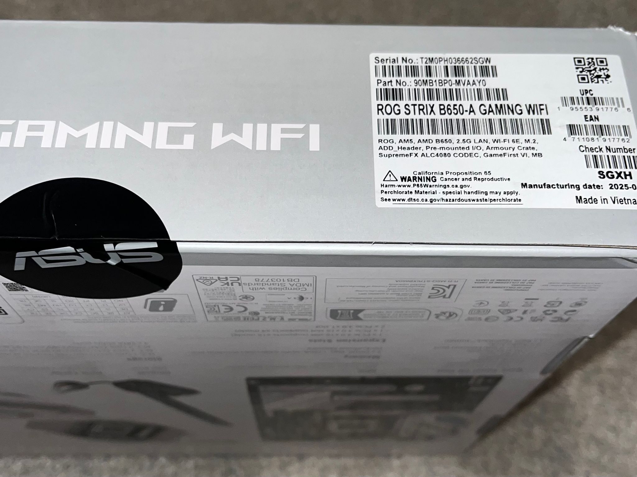 ASUS ROG STRIX B650-A GAMING WIFI 6E (Socket AM5) - SEALED