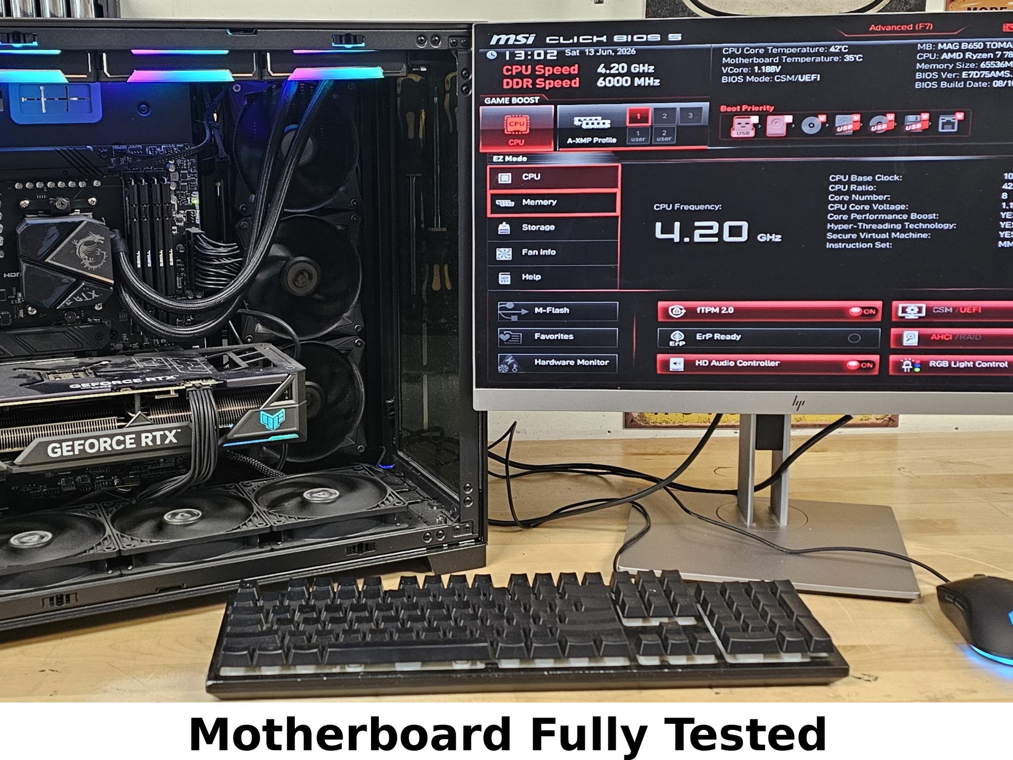 MSI MAG B650 Tomahawk WiFi AMD AM5 DDR5 ATX motherboard