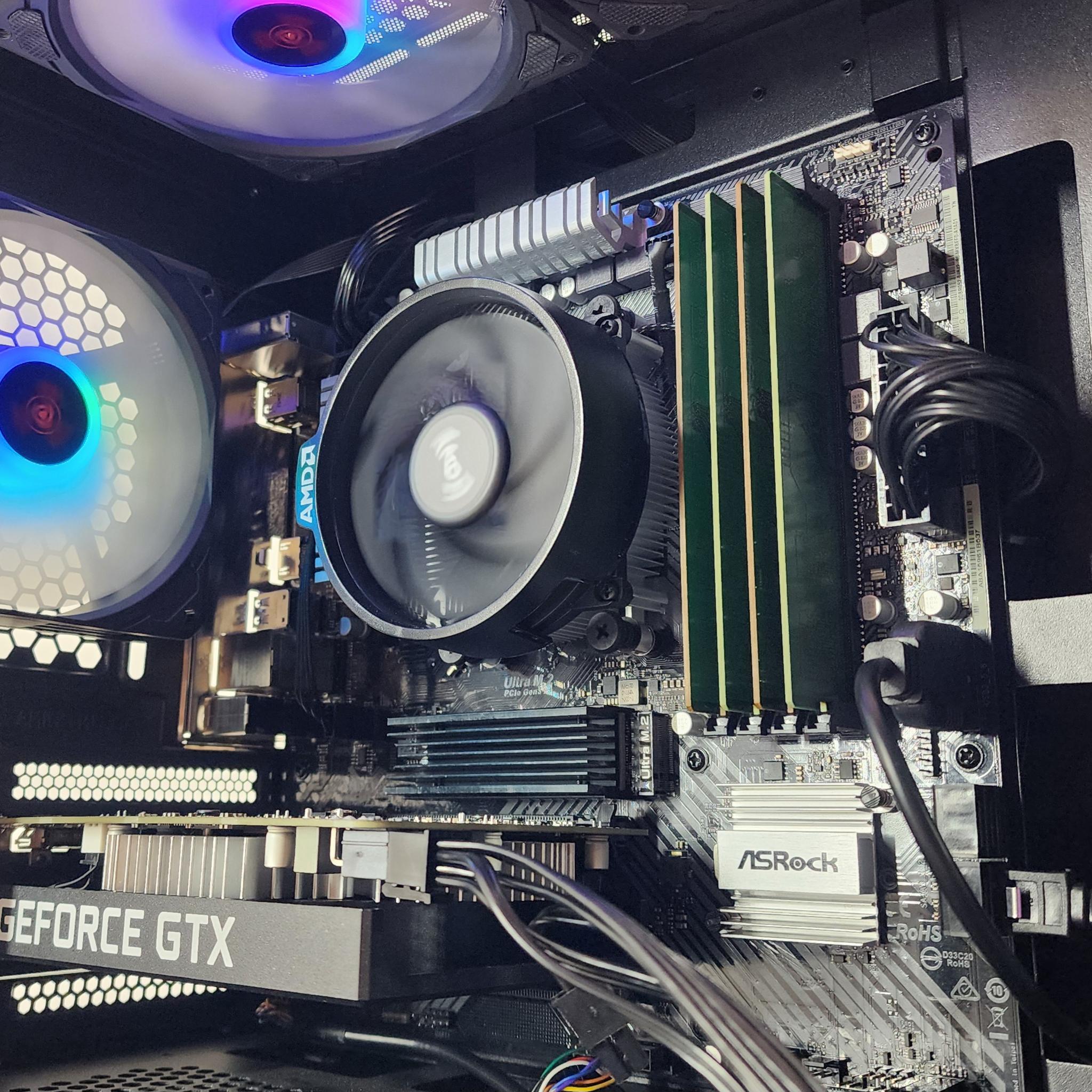 Gaming PC Ryzen 7 2700X 32GB RAM 256GB SSD + 1TB HDD GTX 1650 SUPER 4GB Windows 11 Computer