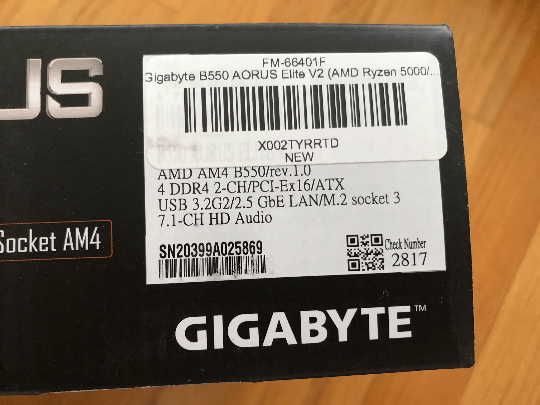 BNIB: Gigabyte B550 Aorus Elite V2 ATX AM4 Motherboard for Ryzen 3000 and 5000 series processors 